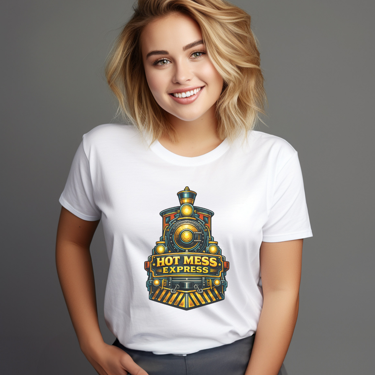 HOT MESS EXPRESS Shirt • Funny Graphic Tee • Trendy Aesthetic Train Design • Viral TikTok Tee product thumbnail image