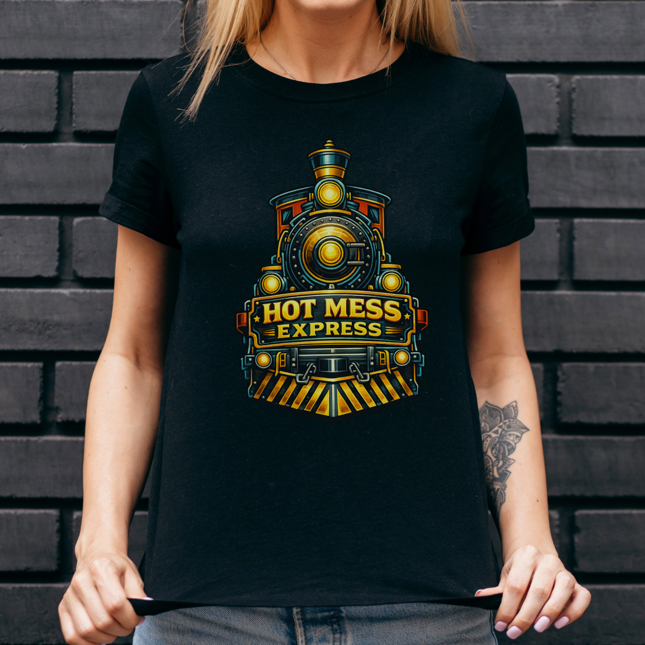 HOT MESS EXPRESS Shirt • Funny Graphic Tee • Trendy Aesthetic Train Design • Viral TikTok Tee product thumbnail image HOT MESS EXPRESS Shirt • Funny Graphic Tee • Trendy Aesthetic Train Design • Viral TikTok Tee product thumbnail image