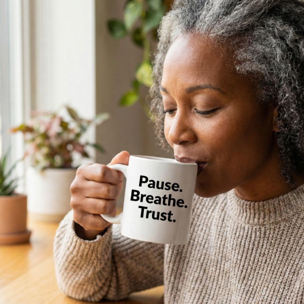 Pause. Breathe. Trust. Mug | Scan QR Code for Daily Bible Verse Encouragement product thumbnail image Pause. Breathe. Trust. Mug | Scan QR Code for Daily Bible Verse Encouragement product thumbnail image