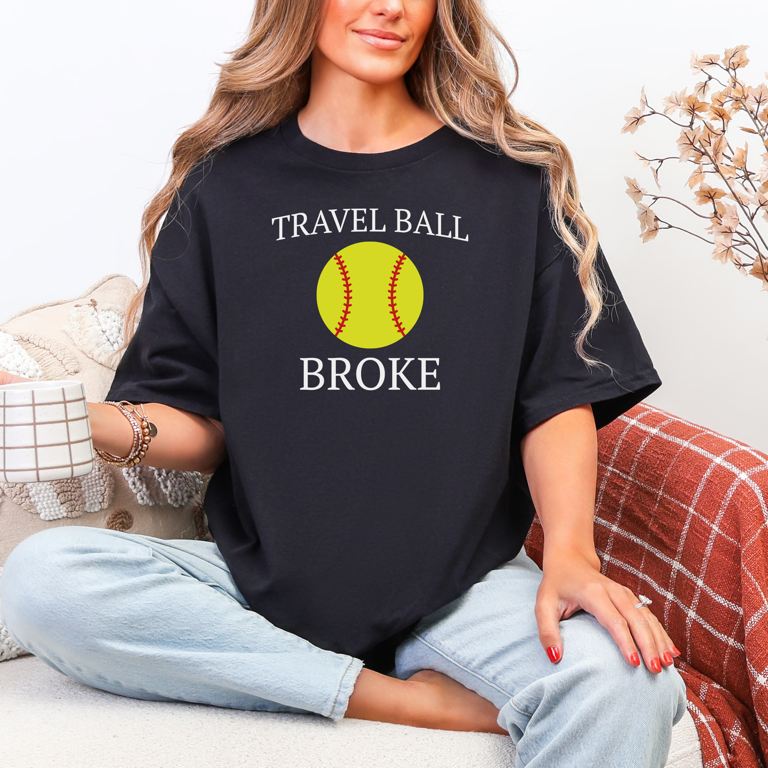 Softball Travel Ball Broke Tee — Funny Parent Softball Shirt product thumbnail image