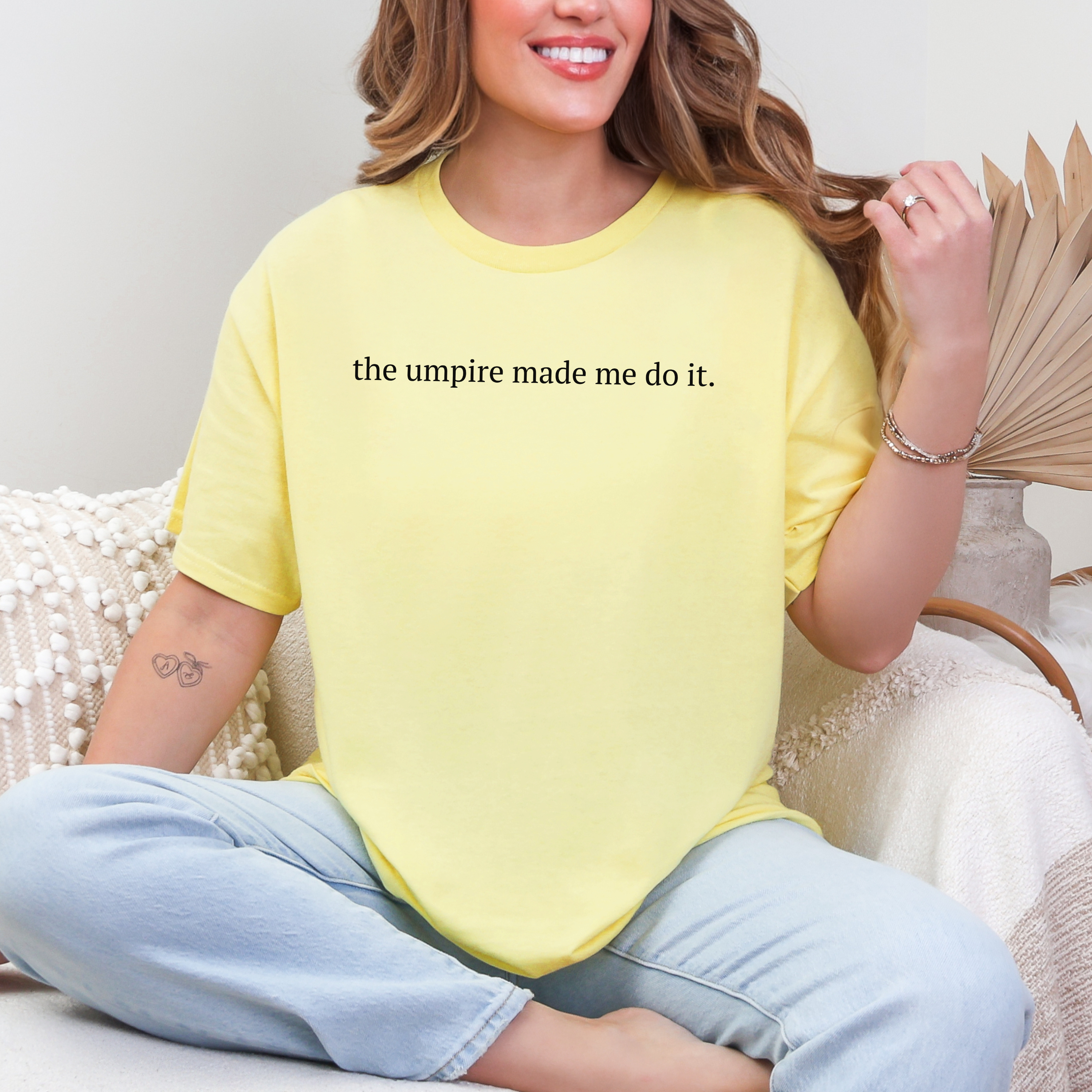 Baseball/Softball Tee — "The Umpire Made Me Do It" Funny Sports T-Shirt  product thumbnail image