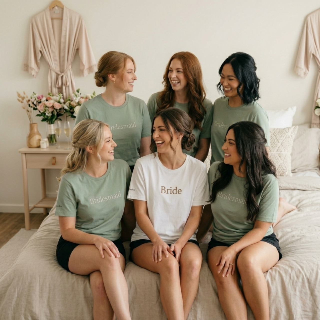 Custom Embroidered Bride Shirt | Personalized Name on Sleeve | Bachelorette Party Outfit | Bridal Tee product thumbnail image