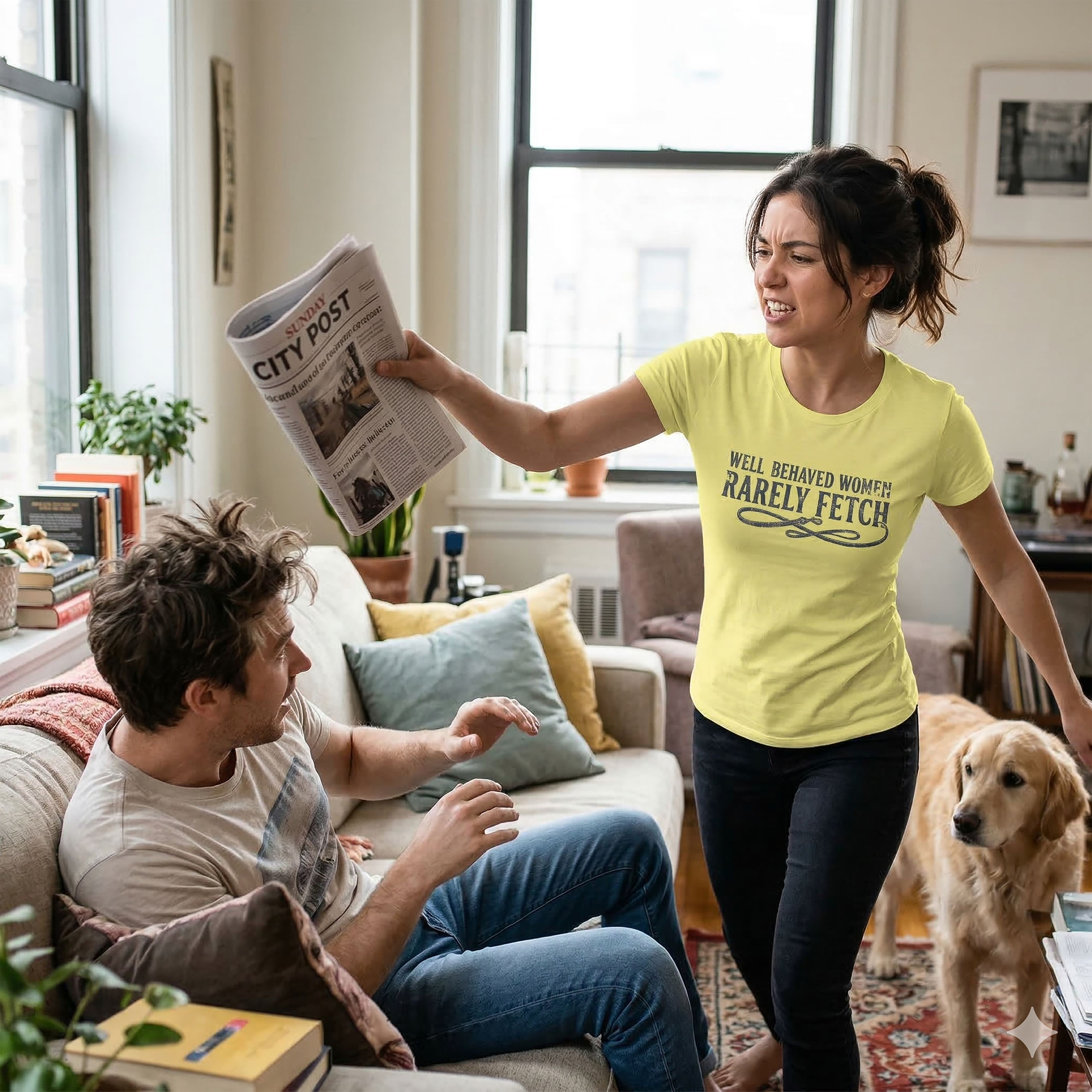 Well Behaved Women Rarely Fetch T-Shirt | The Feminist Dog Lover Tee product thumbnail image Well Behaved Women Rarely Fetch T-Shirt | The Feminist Dog Lover Tee product thumbnail image