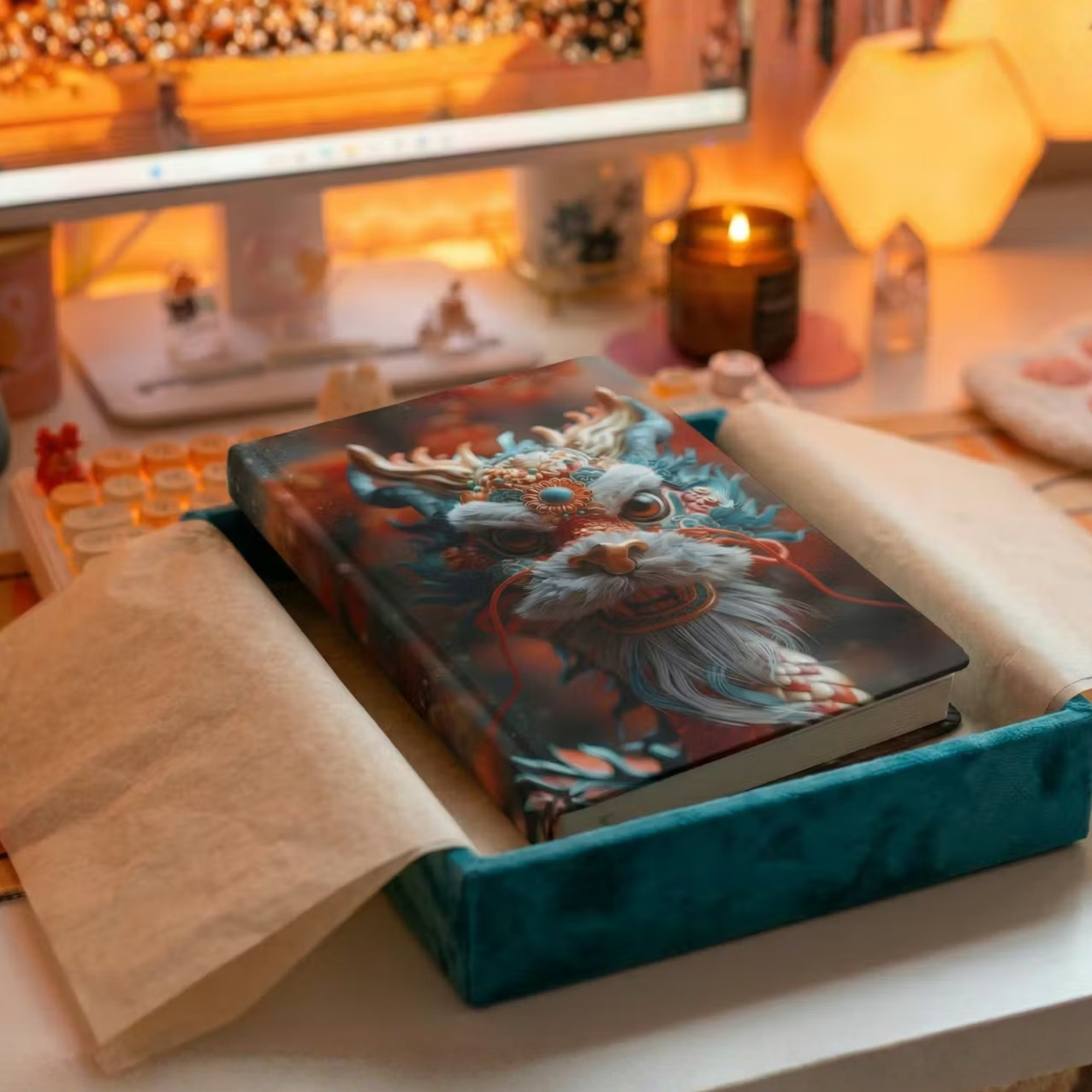 Dragon Art Hardcover Journal — Mythical Chinese Dragon Illustration Notebook product thumbnail image