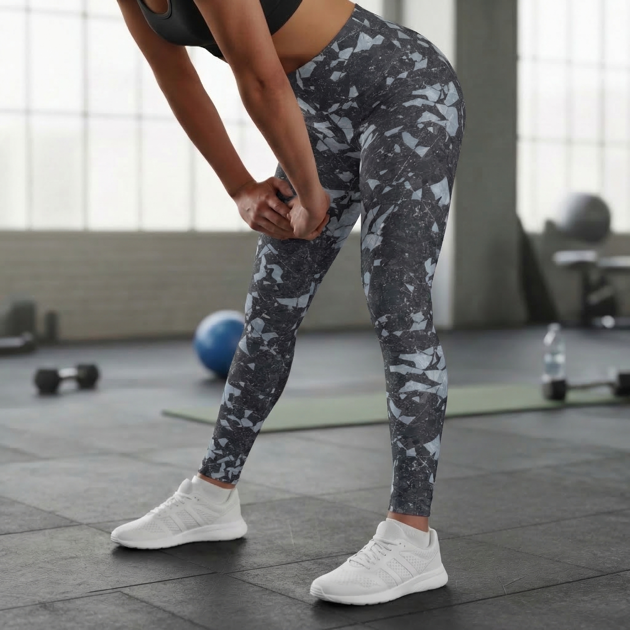 White Granite High Waisted Leggings  product thumbnail image