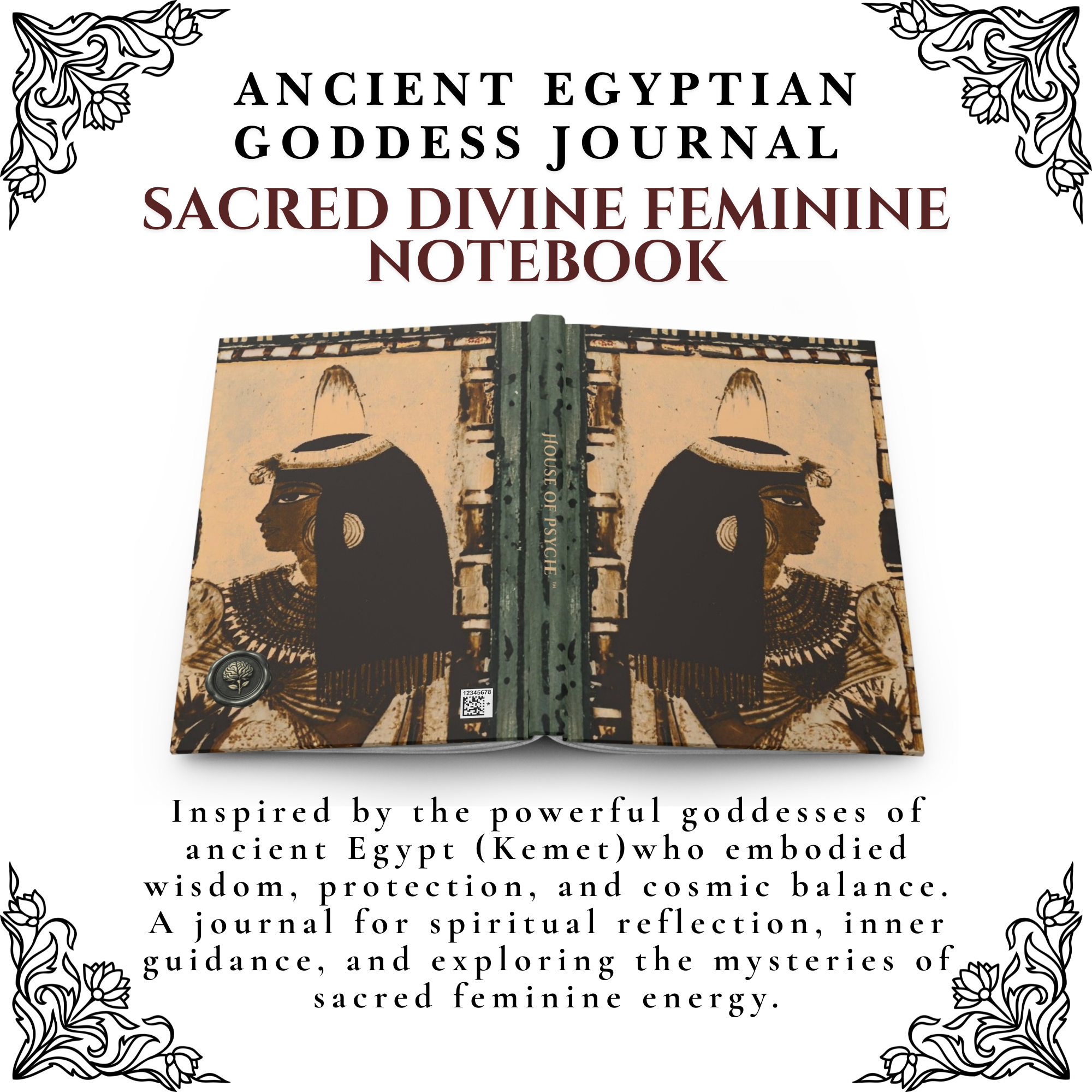 Ancient Egyptian Goddess Journal | Egyptian Mythology Notebook | Sacred Feminine Hardcover Journal | Egyptian Art Diary product thumbnail image Ancient Egyptian Goddess Journal | Egyptian Mythology Notebook | Sacred Feminine Hardcover Journal | Egyptian Art Diary product thumbnail image
