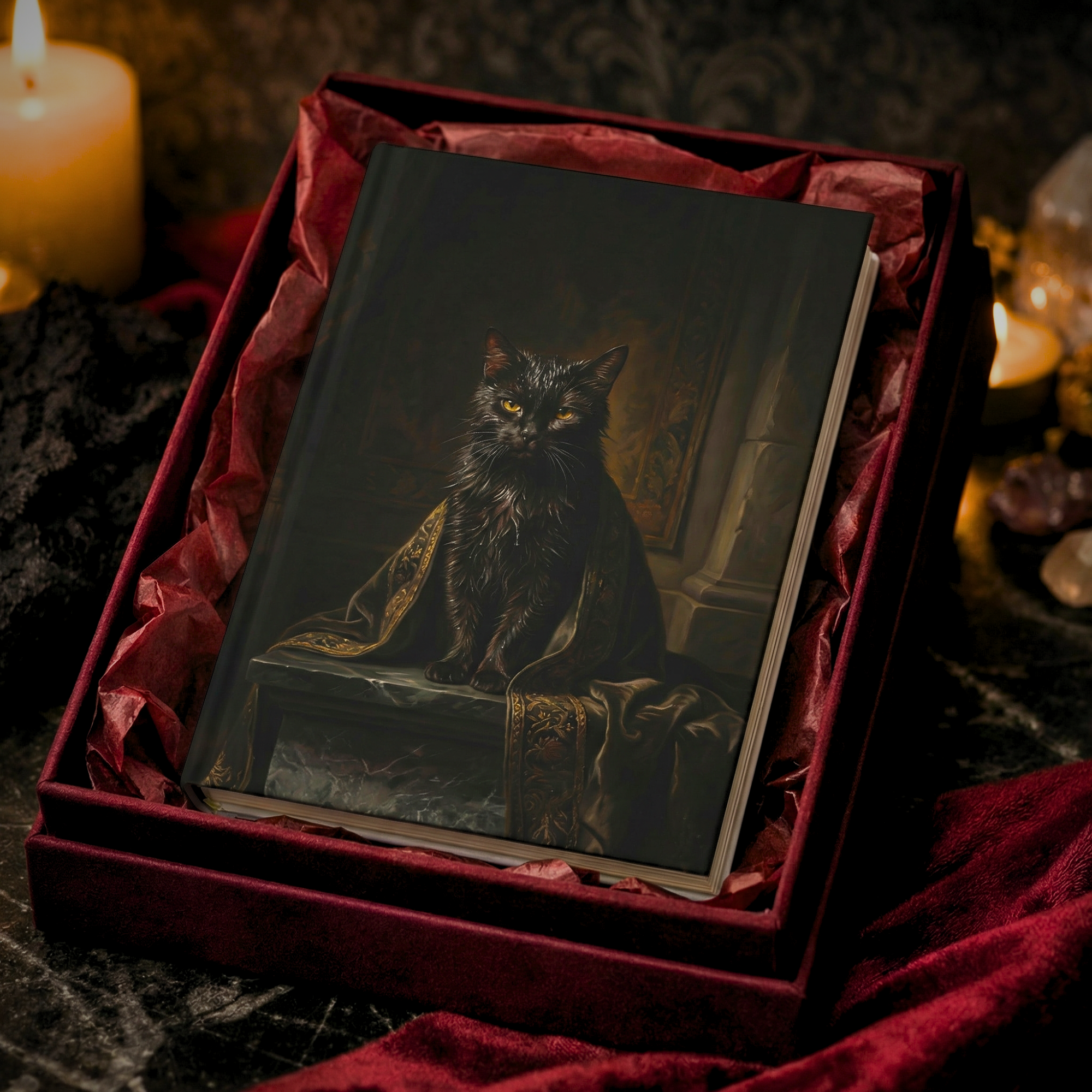Black Cat Familiar Journal | Witch Aesthetic Notebook | Mystical Occult Writing Journal | Dark Academia Diary