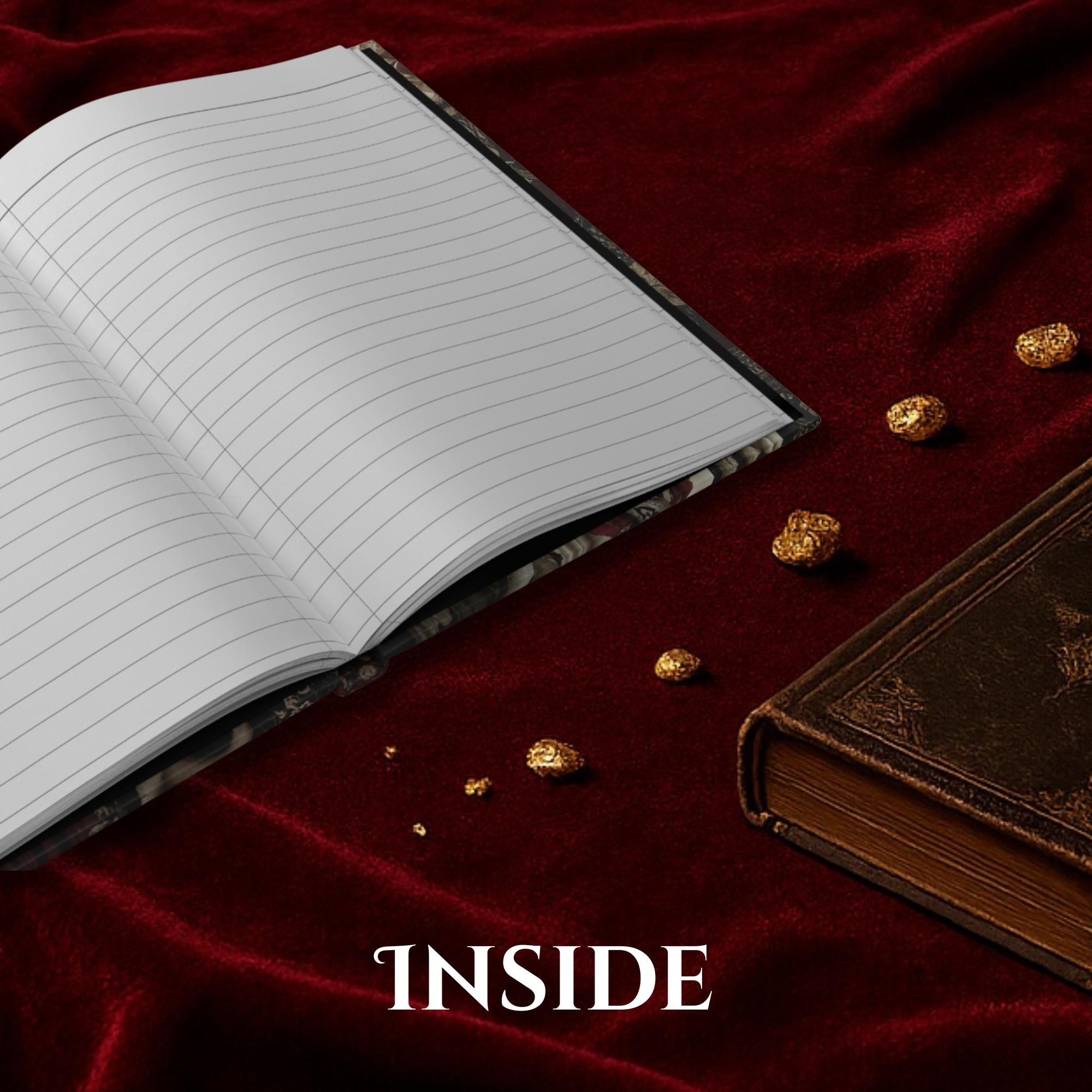 Reflections of the Self Journal | Dark Feminine Gothic Rose Aesthetic Notebook | Spiritual Self Discovery Writing Journal | Mystical Diary product thumbnail image