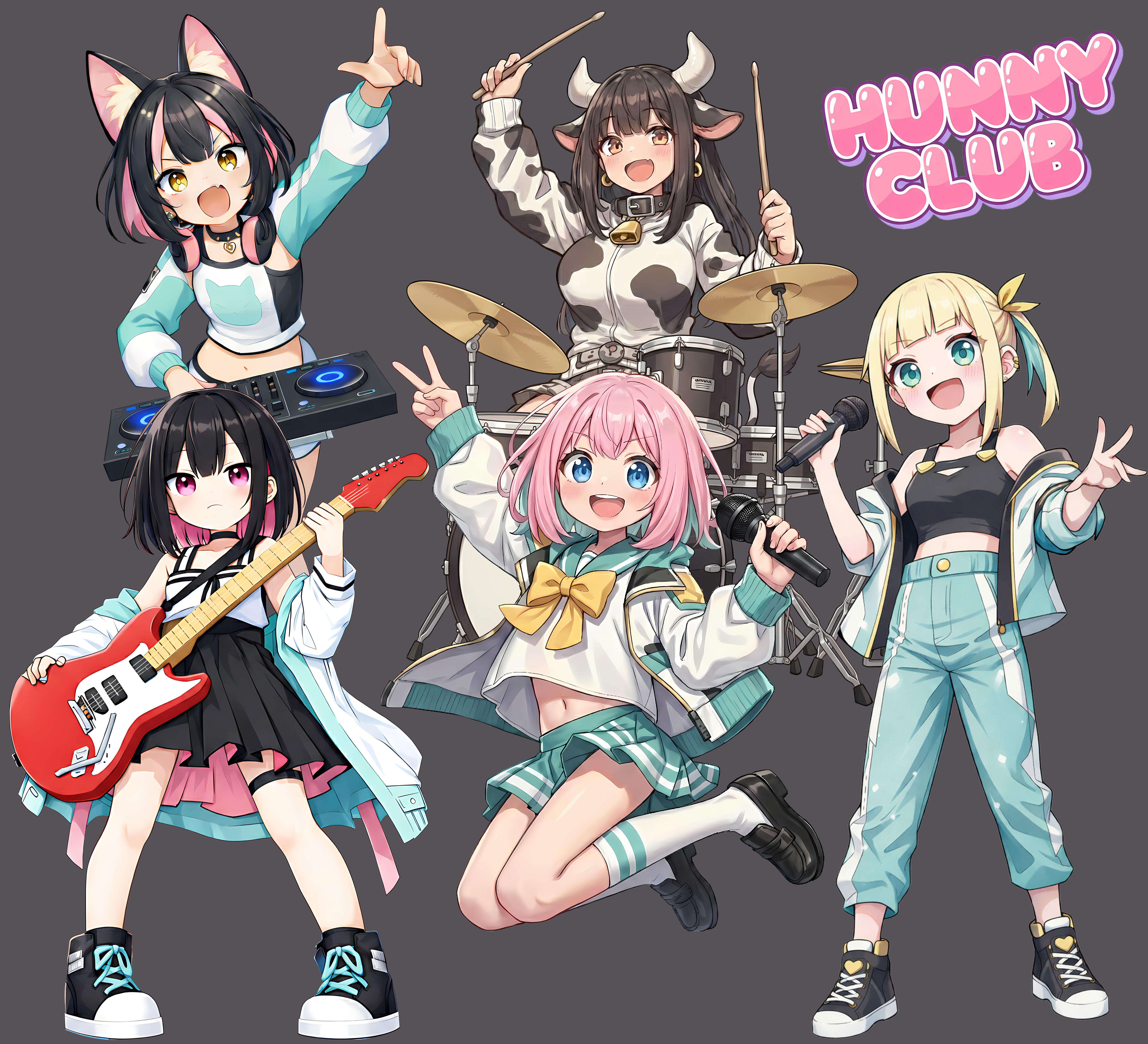 Moe Anime Girl Band T-Shirt — Cute Kawaii Rock Band Graphic Tee product thumbnail image Moe Anime Girl Band T-Shirt — Cute Kawaii Rock Band Graphic Tee product thumbnail image