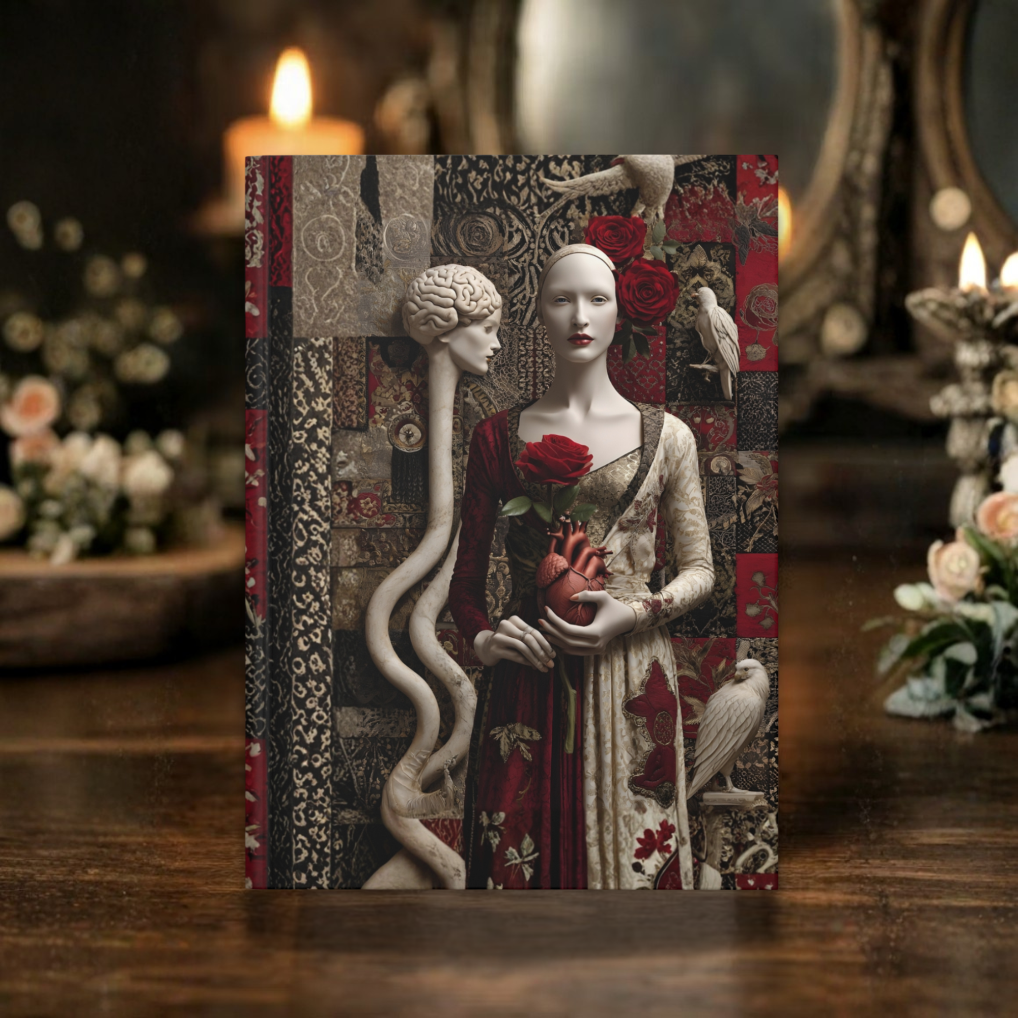 Reflections of the Self Journal | Dark Feminine Gothic Rose Aesthetic Notebook | Spiritual Self Discovery Writing Journal | Mystical Diary