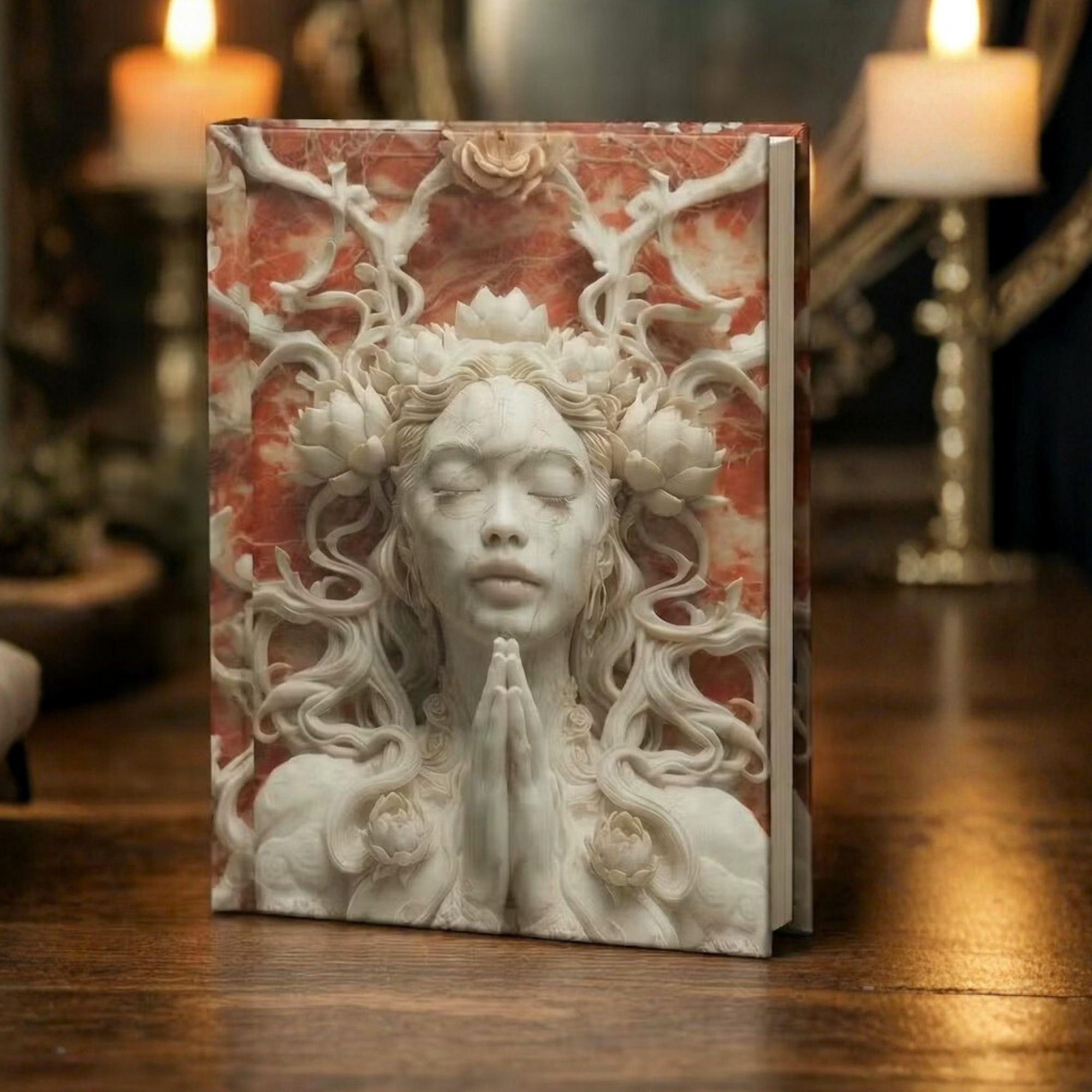 | Chinese Mythology Notebook | Sacred Feminine Spiritual Writing Journal | Lotus Goddess Diary