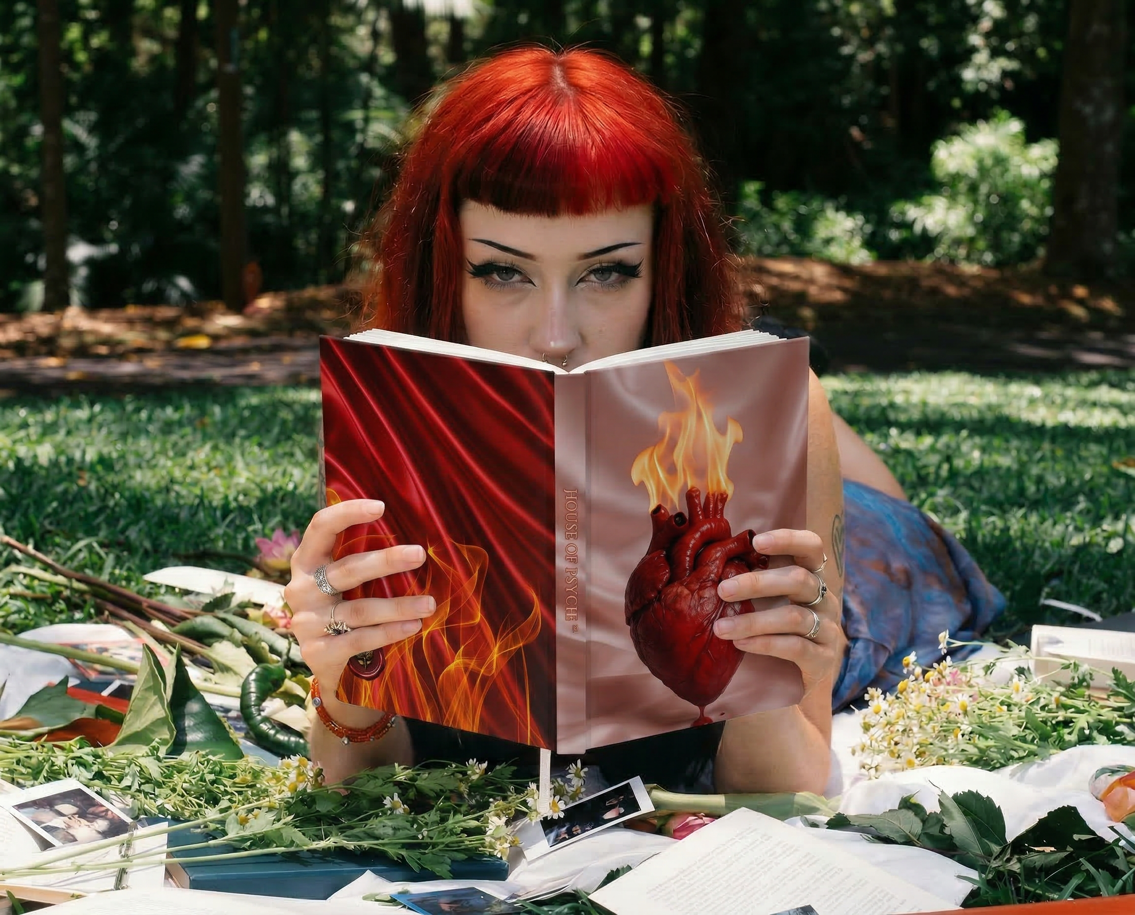 Sacred Heart Flame Journal | Dark Feminine Spiritual Notebook | Occult Aesthetic Writing Journal | Mystical Diary product thumbnail image