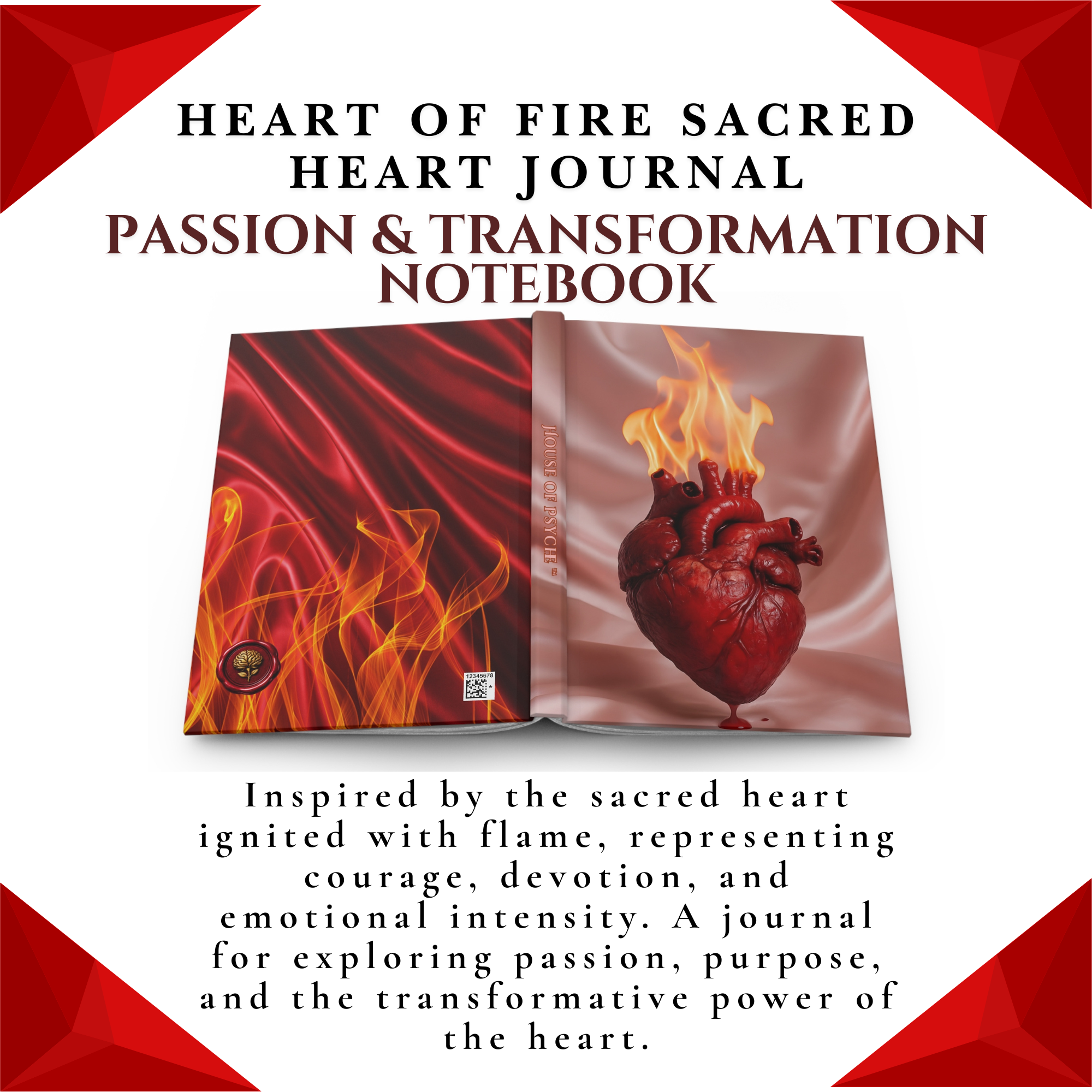 Sacred Heart Flame Journal | Dark Feminine Spiritual Notebook | Occult Aesthetic Writing Journal | Mystical Diary product thumbnail image Sacred Heart Flame Journal | Dark Feminine Spiritual Notebook | Occult Aesthetic Writing Journal | Mystical Diary product thumbnail image