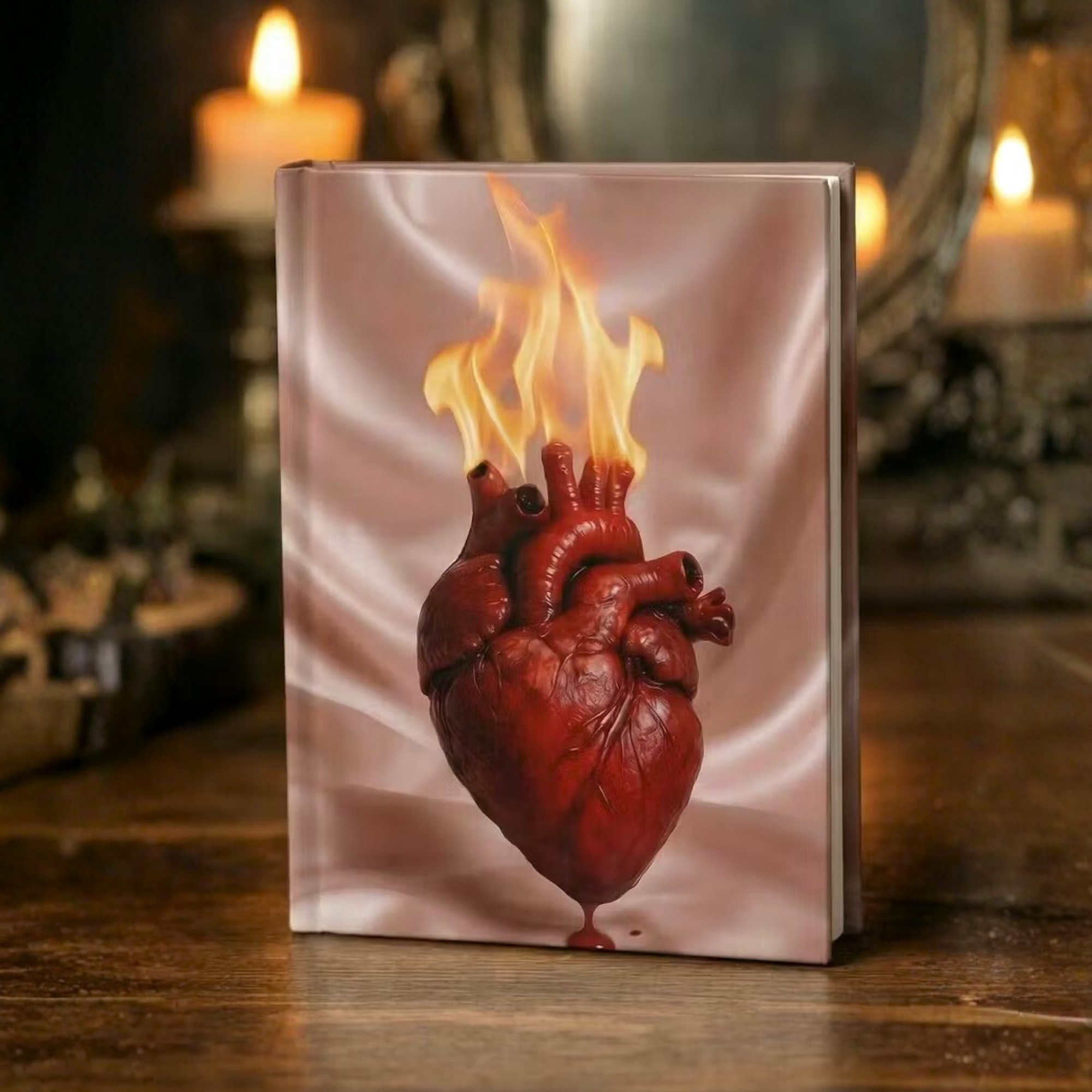 Sacred Heart Flame Journal | Dark Feminine Spiritual Notebook | Occult Aesthetic Writing Journal | Mystical Diary product thumbnail image