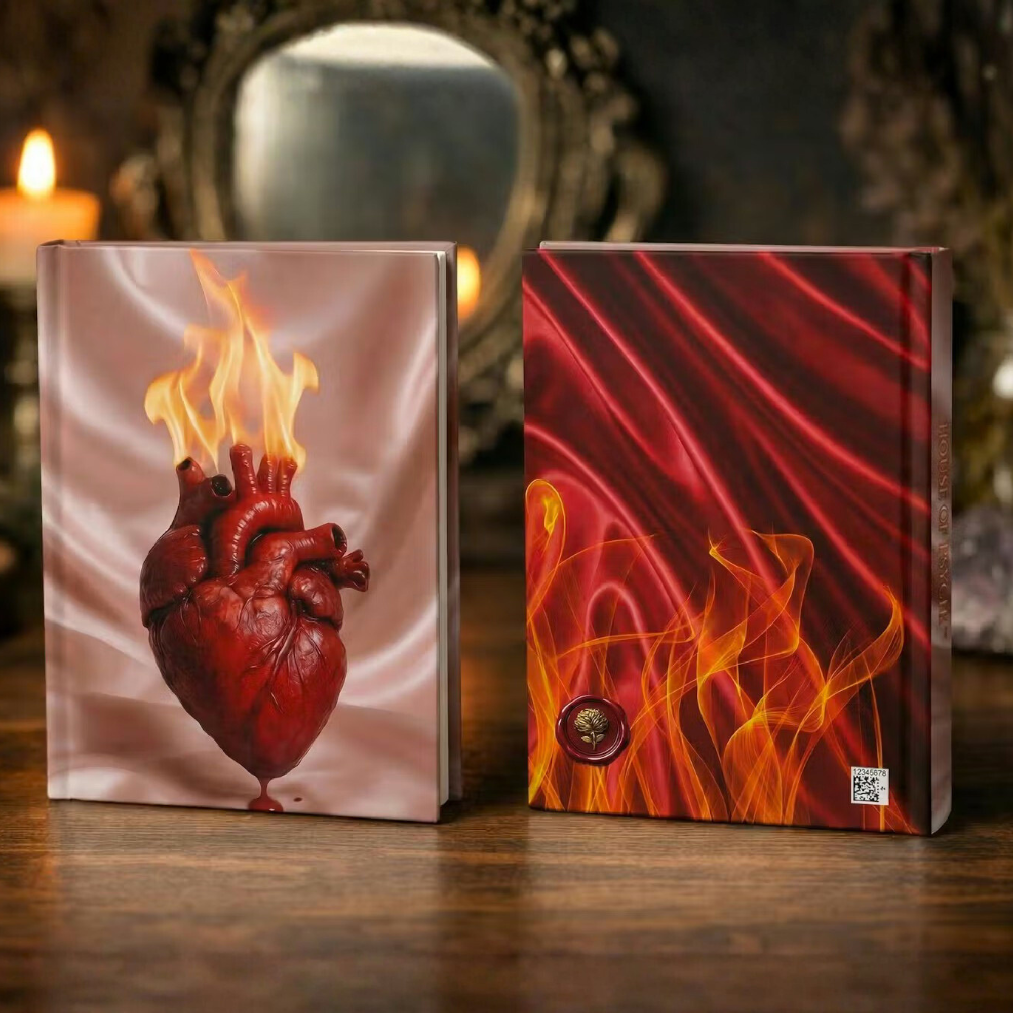 Sacred Heart Flame Journal | Dark Feminine Spiritual Notebook | Occult Aesthetic Writing Journal | Mystical Diary product thumbnail image