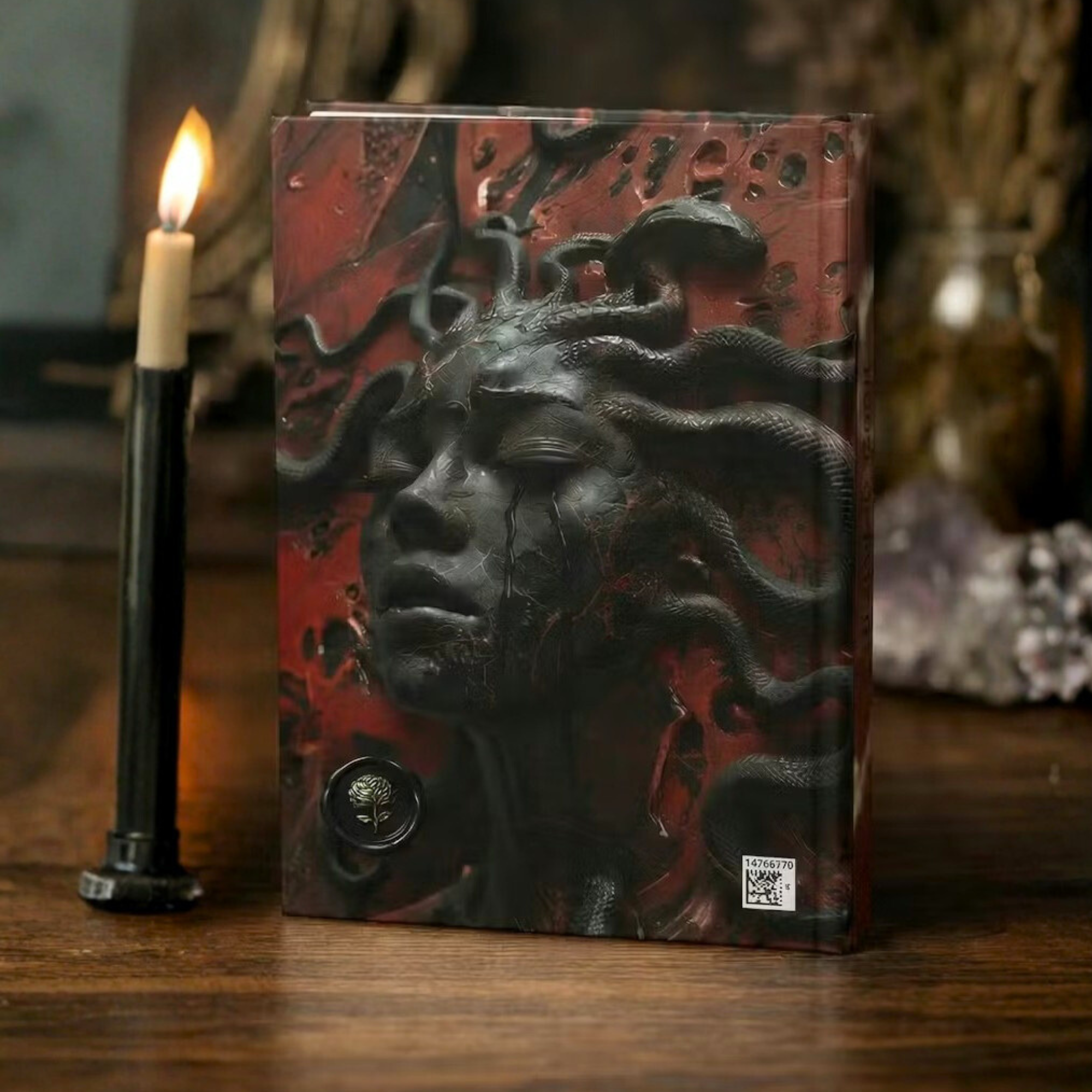 Black Medusa Journal | Dark Feminine Mythology Notebook | Spiritual Transformation Writing Journal | Medusa Aesthetic Diary product thumbnail image
