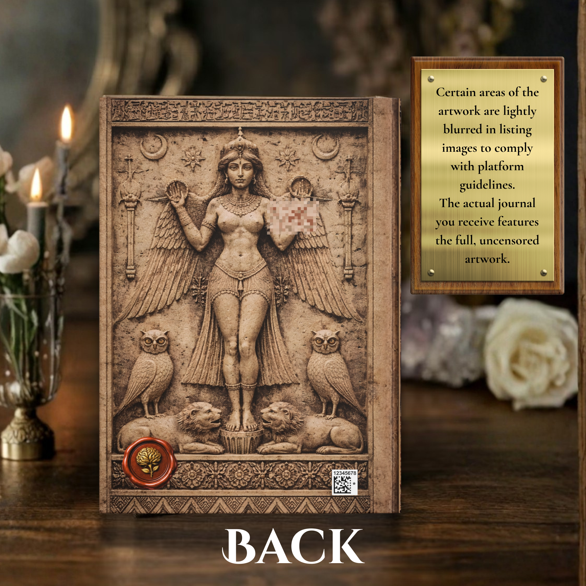 Lilith Journal | Dark Feminine Mythology Notebook | Lilith Codex Hardcover Journal | Occult Aesthetic Writing Journal product thumbnail image