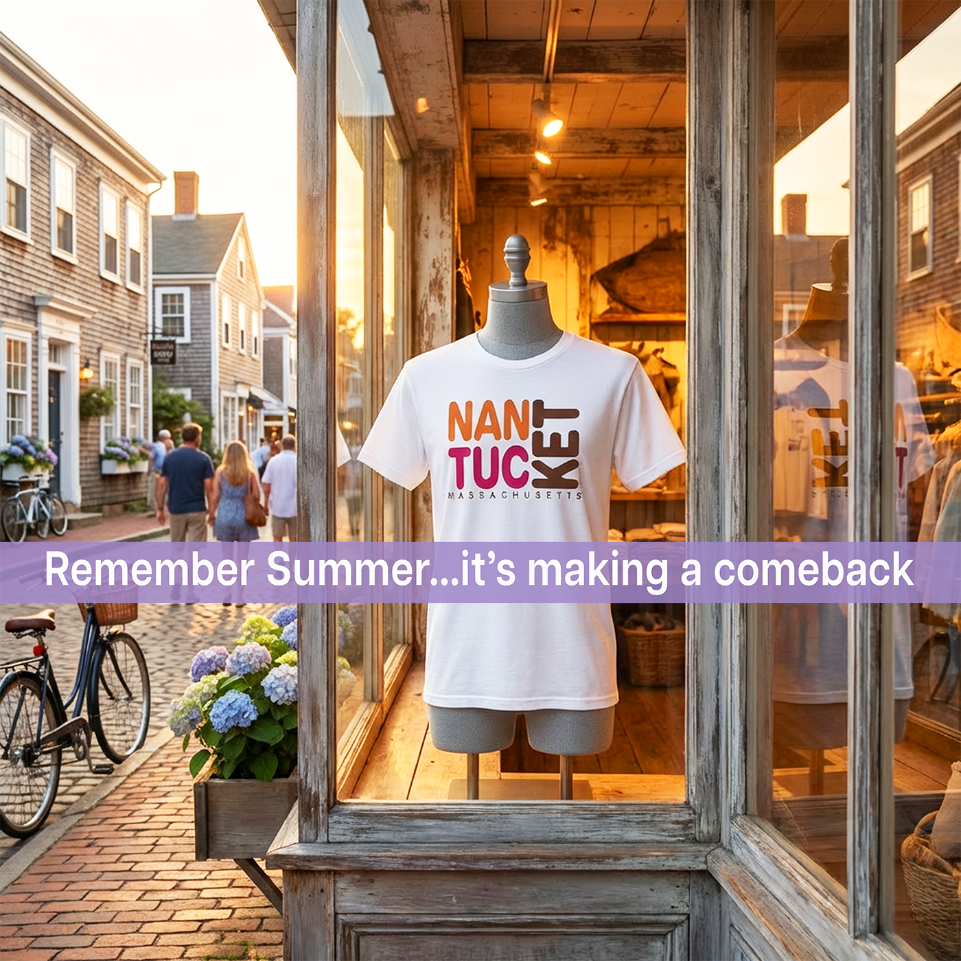 Nantucket Massachusetts Tee -  Retro Bold Design - Makes a Great Hometown Gift - 100% Heavy Cotton - Unisex product thumbnail image