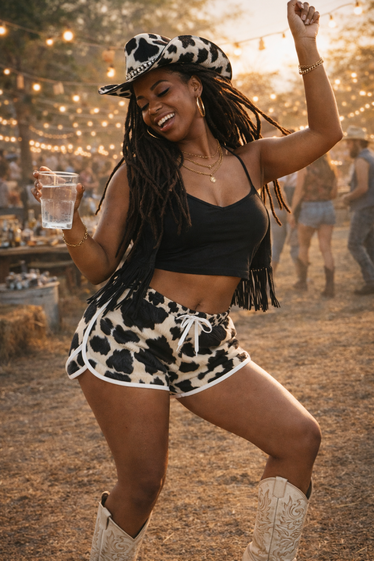 Thick & Filthy Cow Print Shorts product thumbnail image Thick & Filthy Cow Print Shorts product thumbnail image