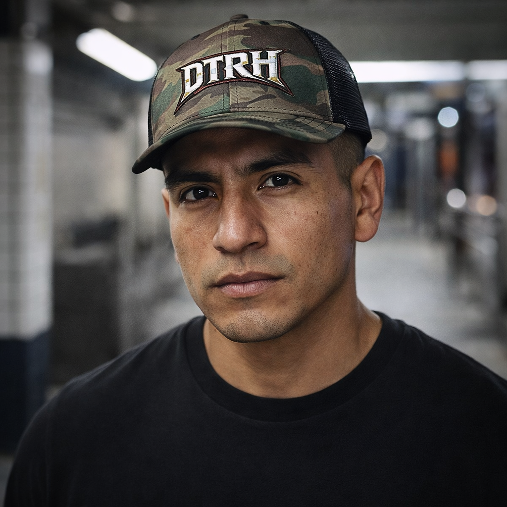 Camouflage Trucker Hat — Embroidered DTRH Patch product thumbnail image Camouflage Trucker Hat — Embroidered DTRH Patch product thumbnail image