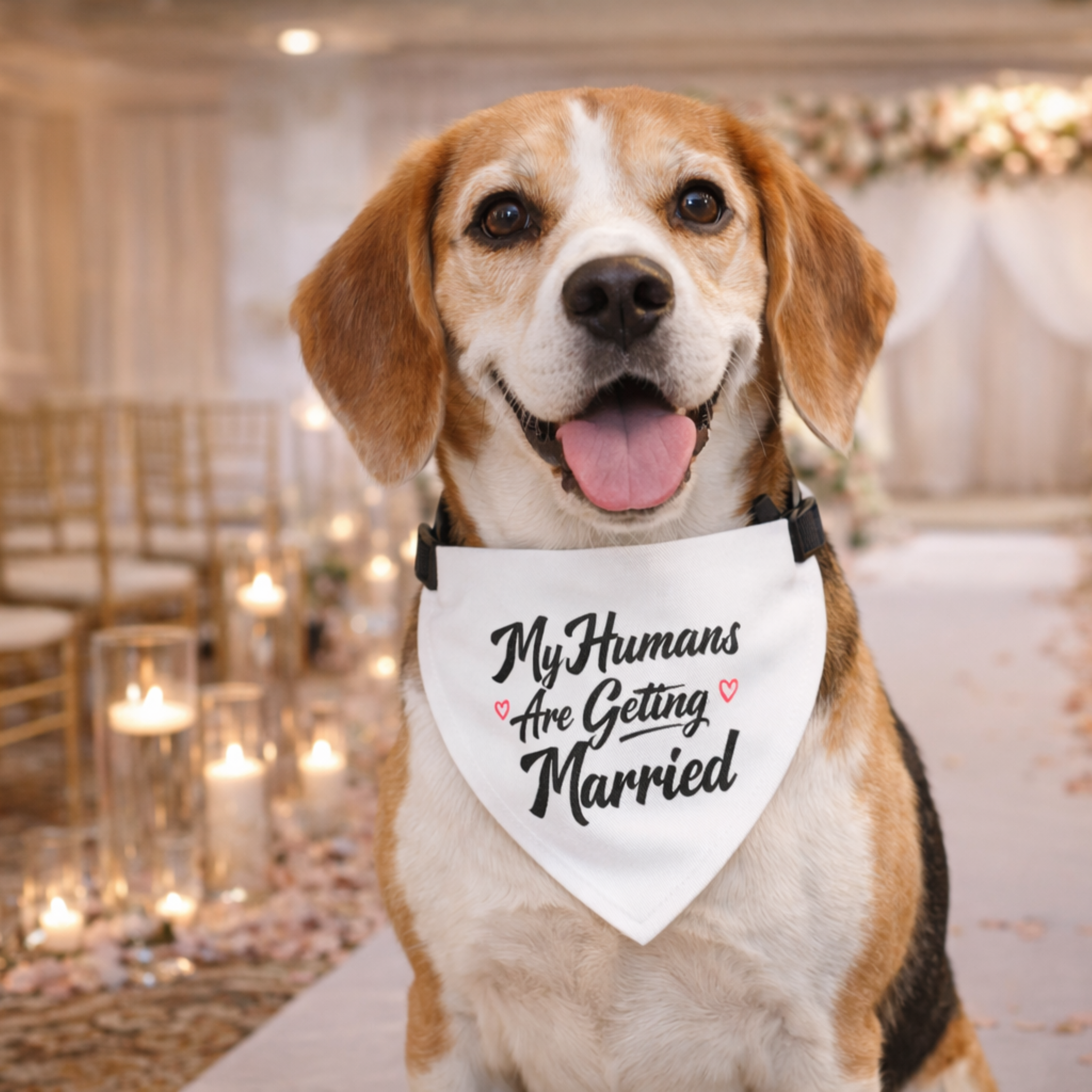 Clip-on Pet Bandana — "My Humans Are Getting Married" Wedding Dog Accessory product thumbnail image Clip-on Pet Bandana — "My Humans Are Getting Married" Wedding Dog Accessory product thumbnail image