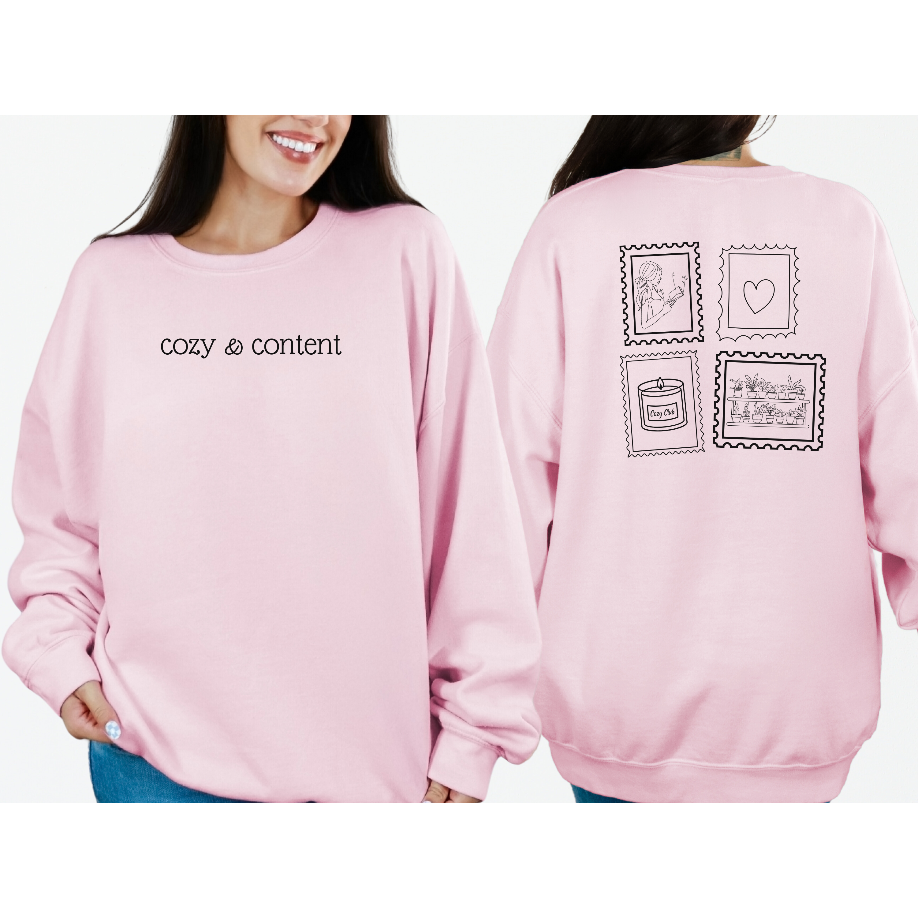 Cozy &amp; Content Stamps Edition Crewneck