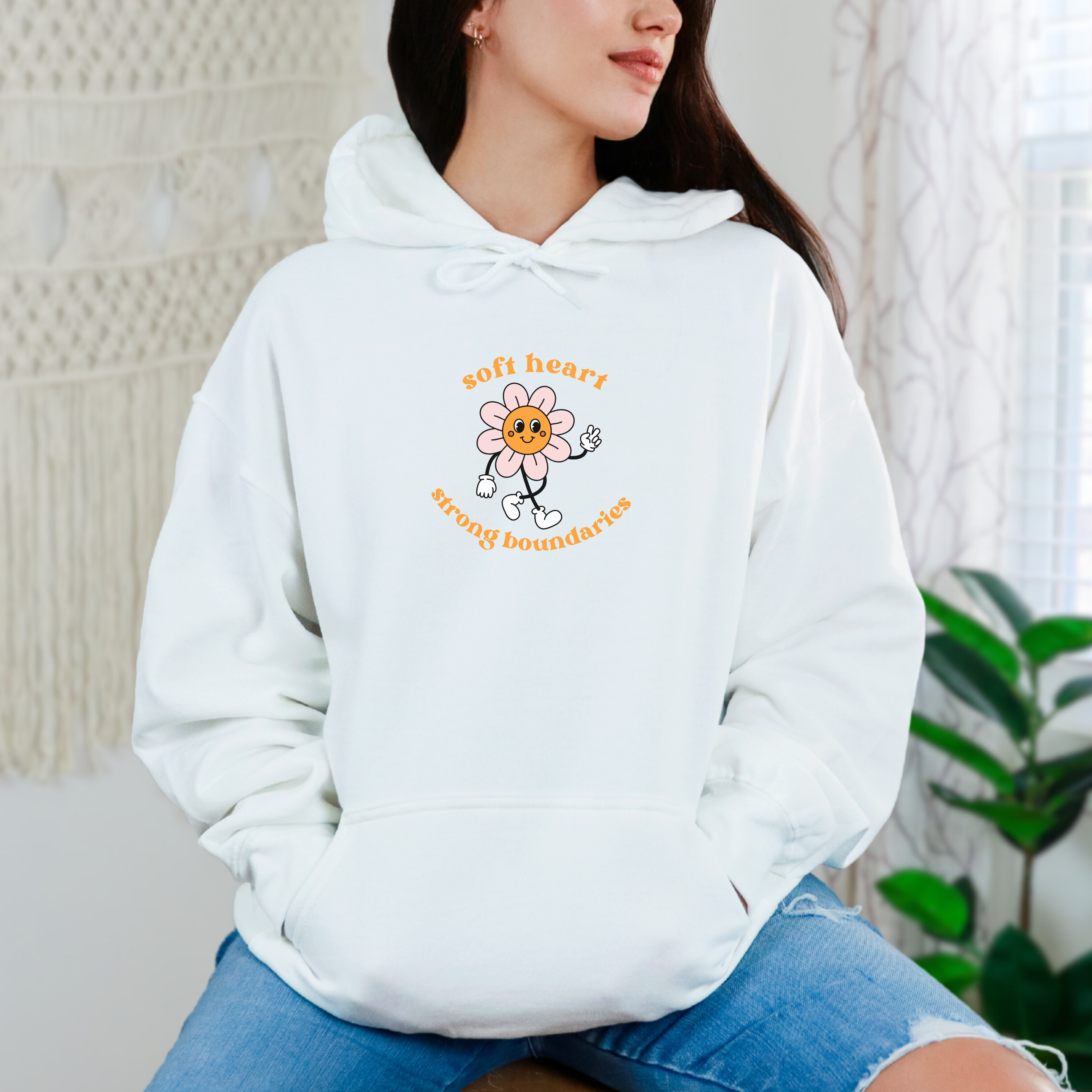 Soft Heart, Strong Boundaries Floral Hoodie product thumbnail image Soft Heart, Strong Boundaries Floral Hoodie product thumbnail image