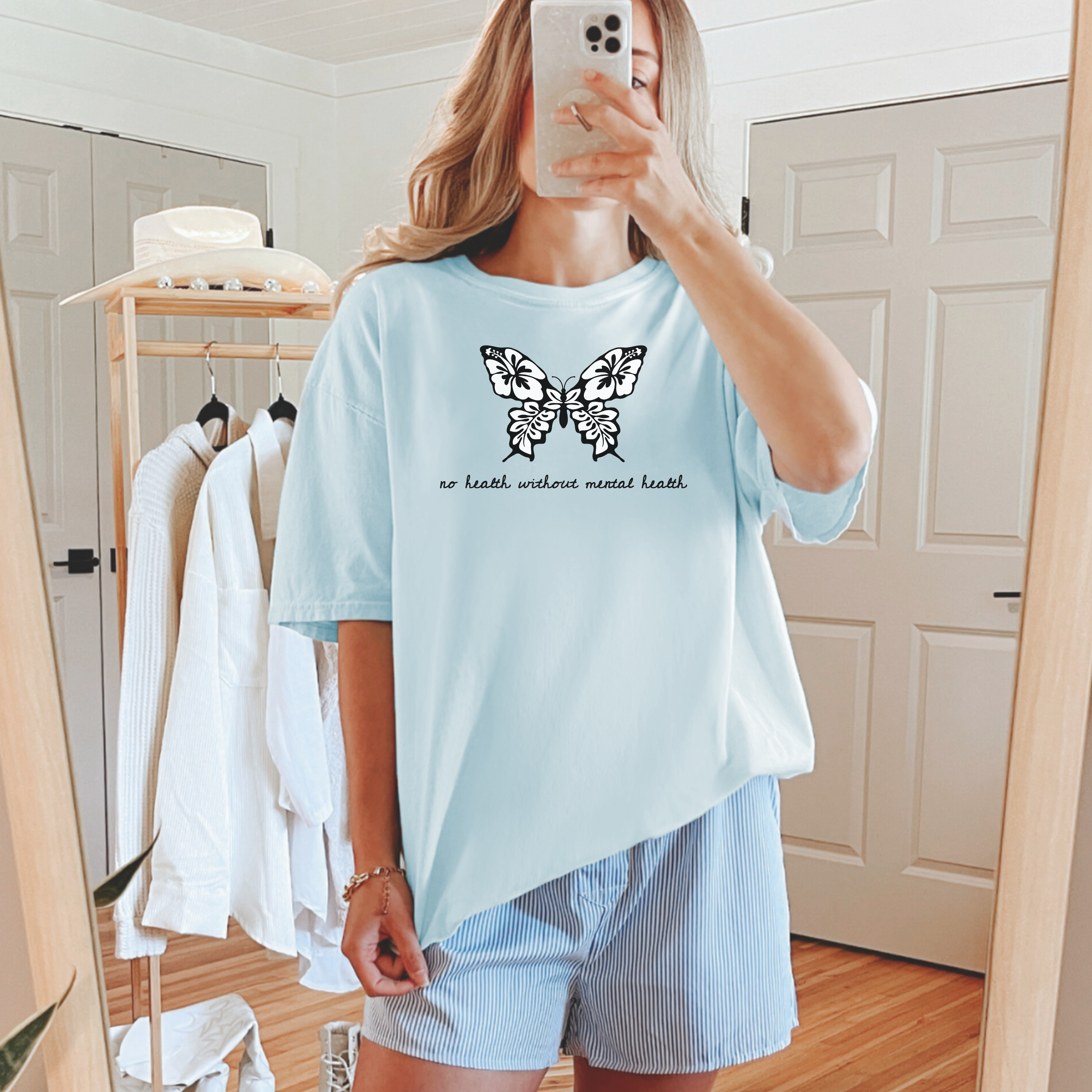 No Health Without Mental Health Butterfly Tee product thumbnail image No Health Without Mental Health Butterfly Tee product thumbnail image