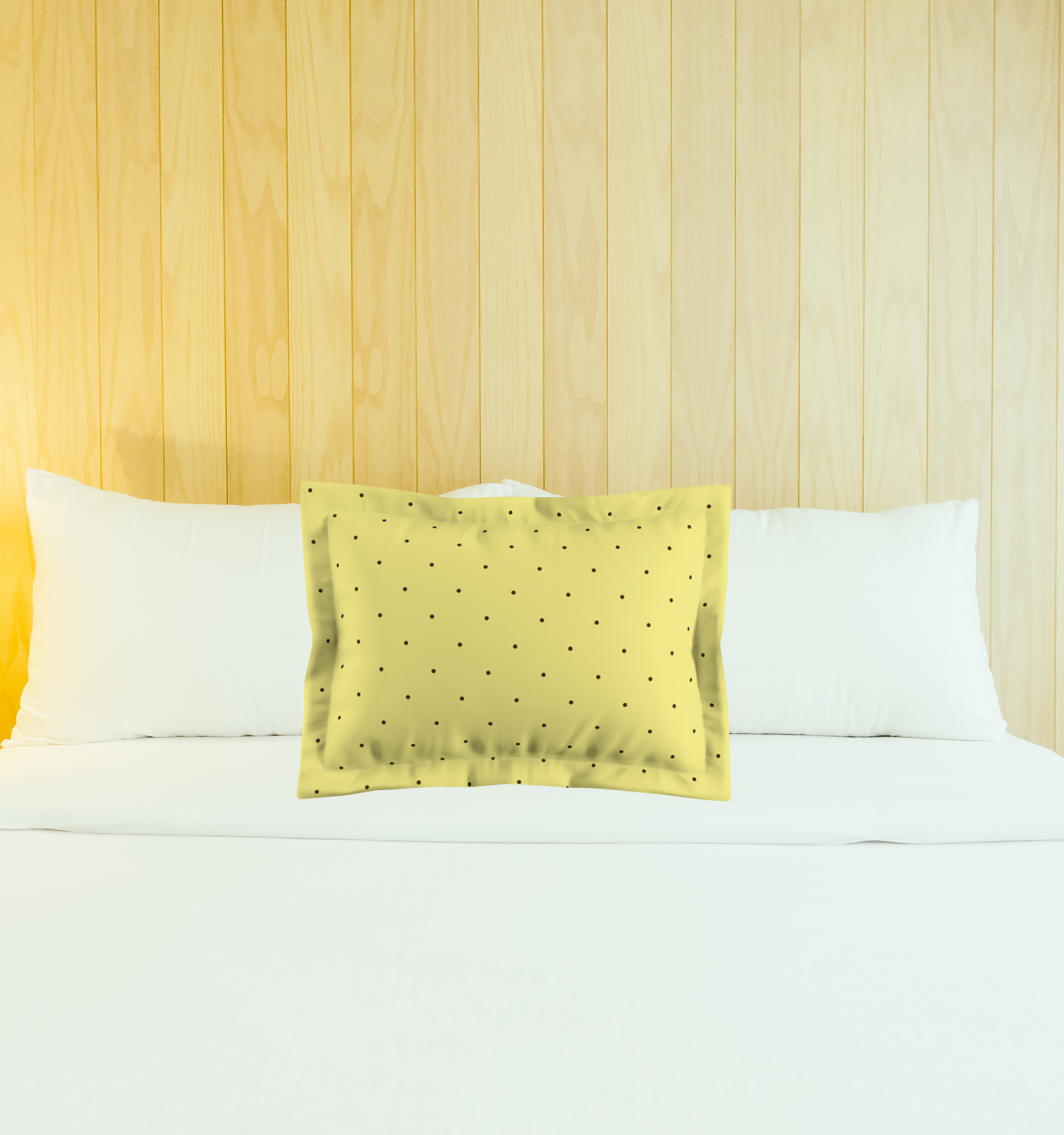 Yellow Polka Dot Decorative Pillow Sham — Microfiber Pillowcase product thumbnail image