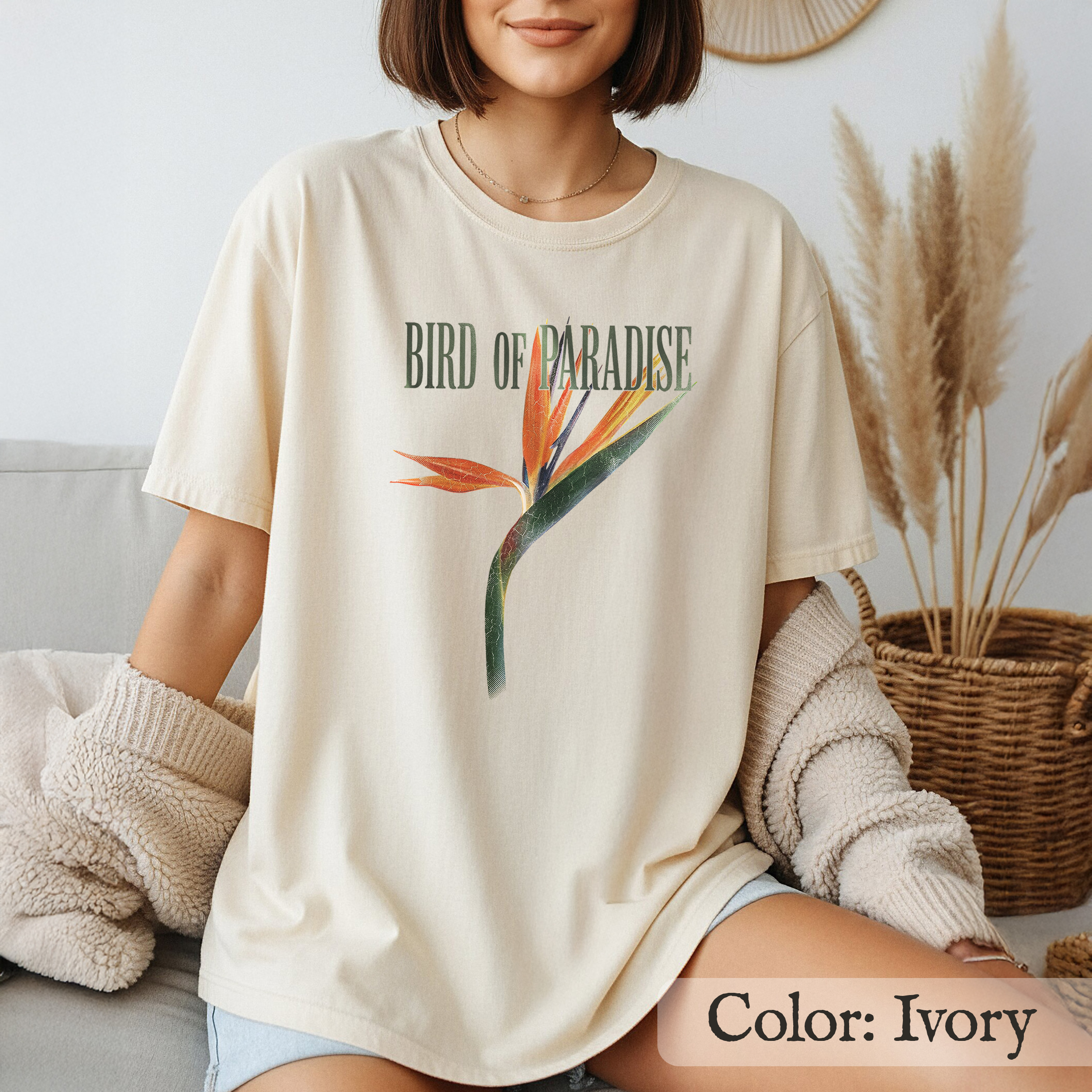 Bird of Paradise Floral (Distressed) - Comfort Colors T-Shirt product thumbnail image
