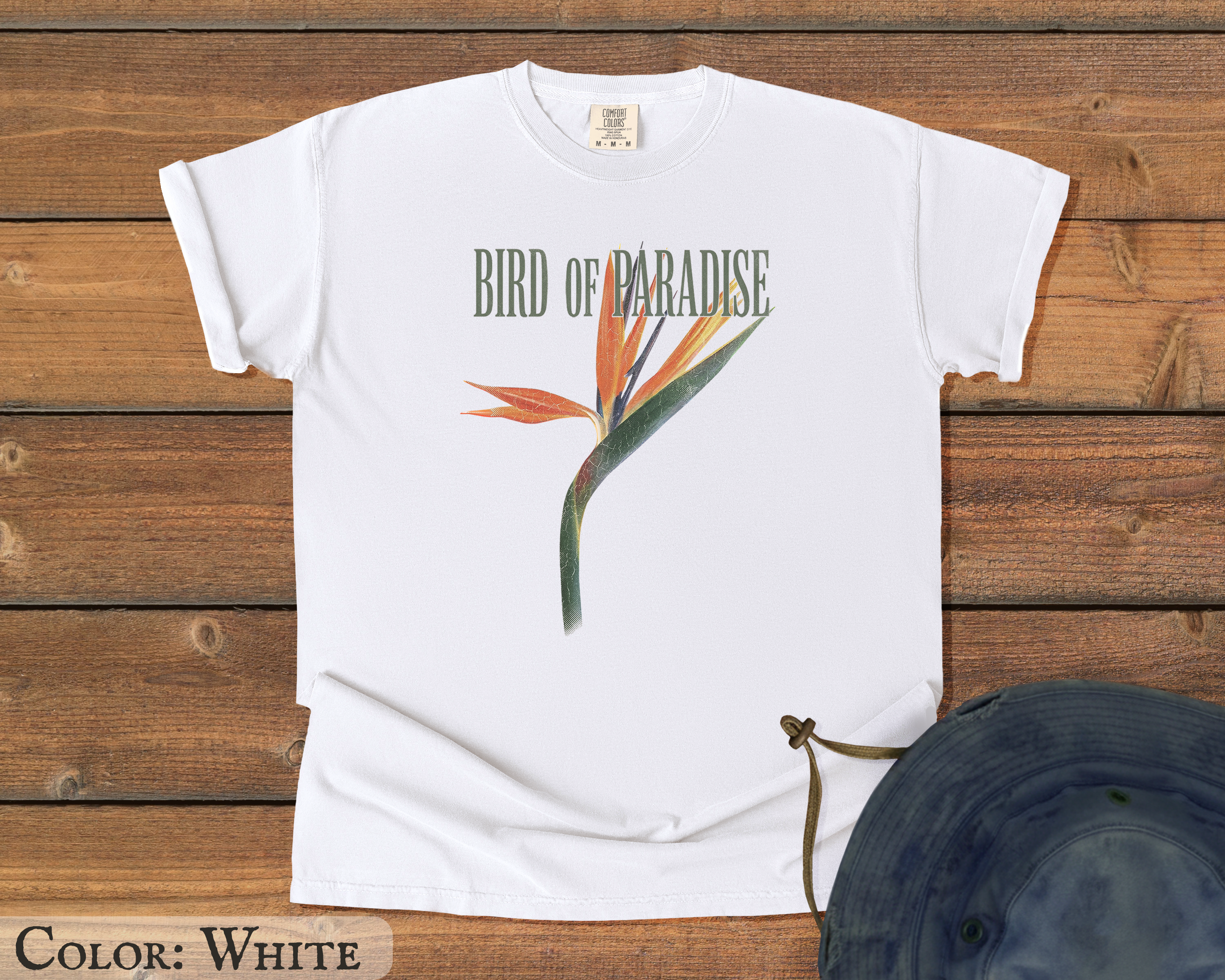 Bird of Paradise Floral (Distressed) - Comfort Colors T-Shirt product thumbnail image Bird of Paradise Floral (Distressed) - Comfort Colors T-Shirt product thumbnail image