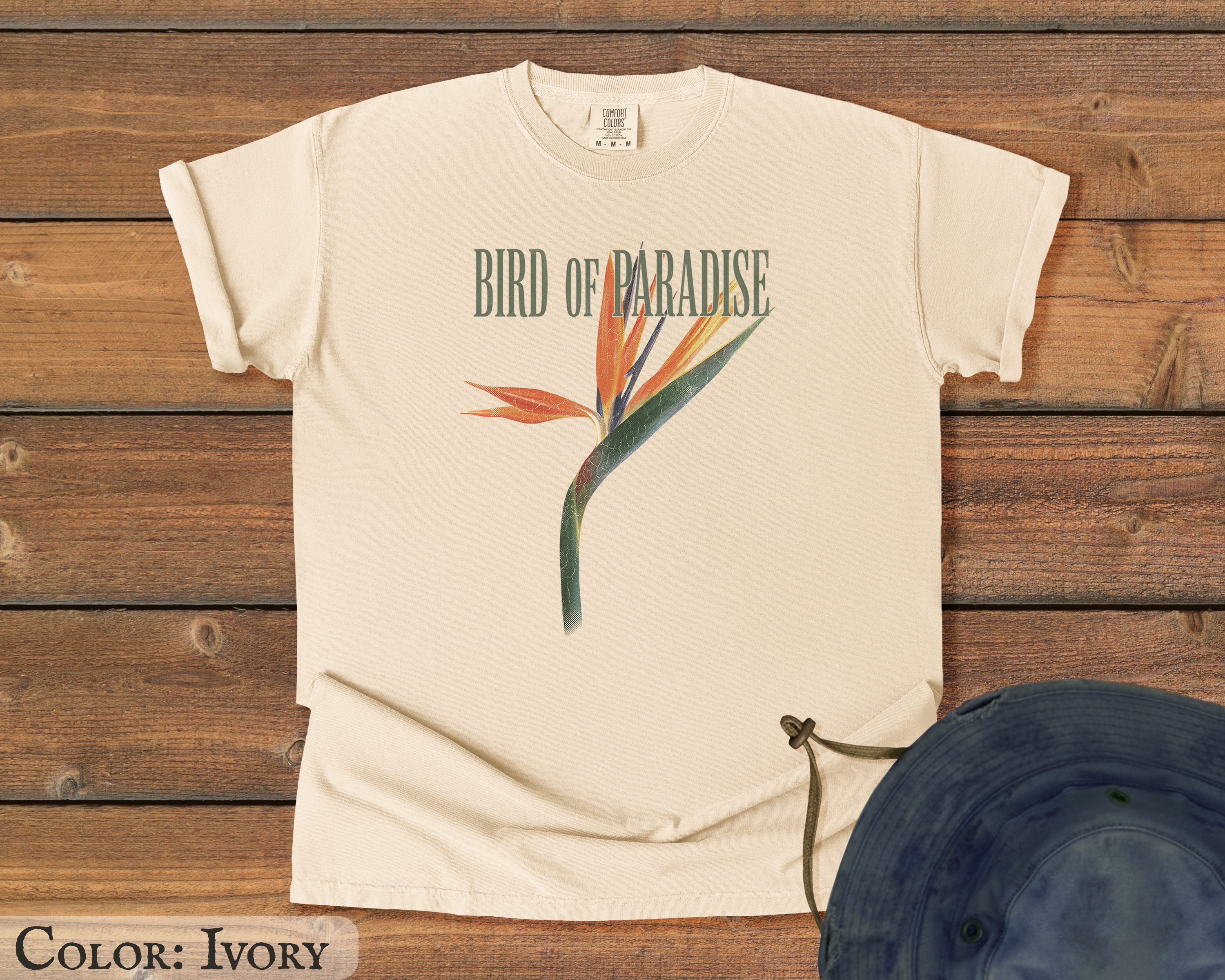Bird of Paradise Floral (Distressed) - Comfort Colors T-Shirt product thumbnail image Bird of Paradise Floral (Distressed) - Comfort Colors T-Shirt product thumbnail image