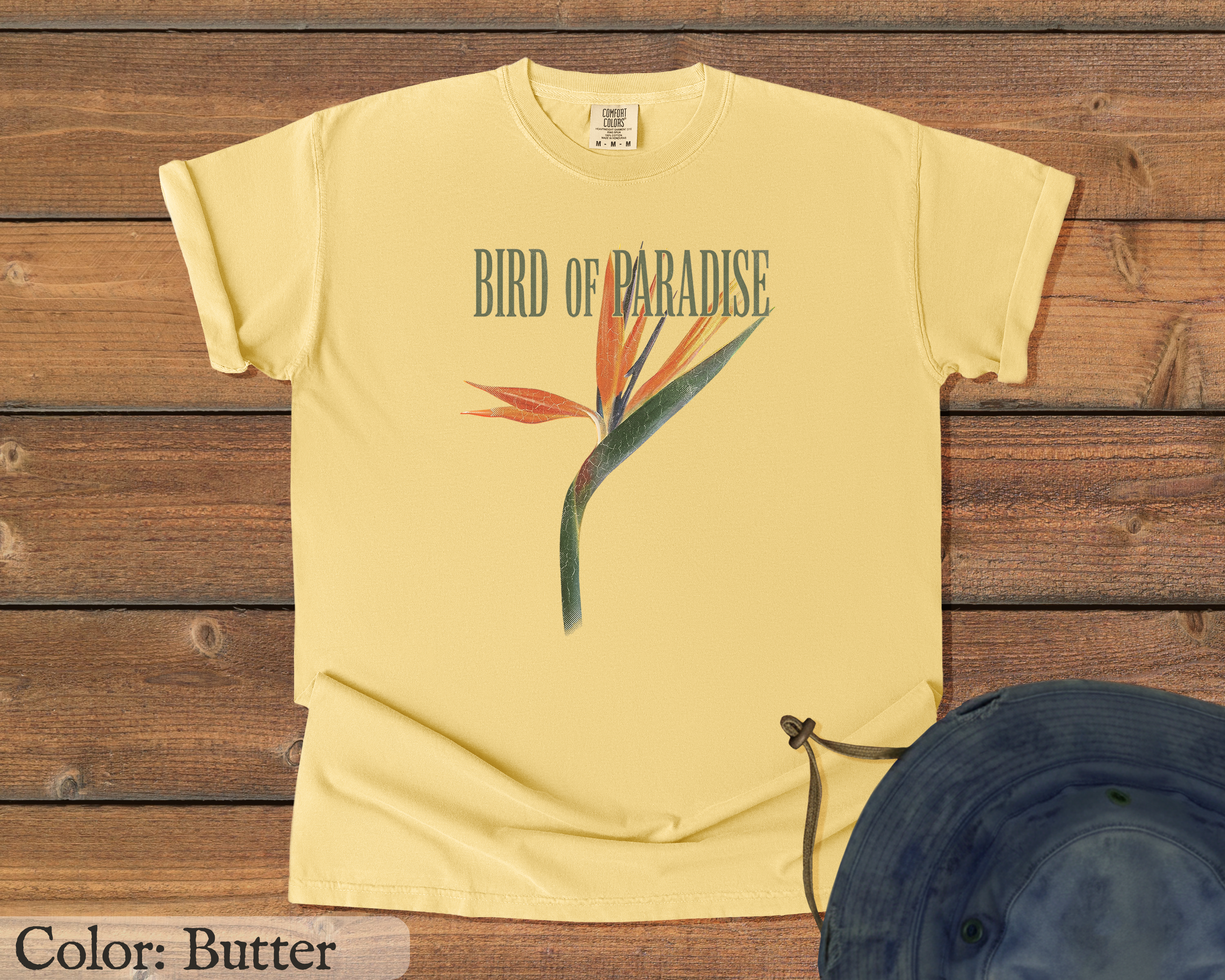 Bird of Paradise Floral (Distressed) - Comfort Colors T-Shirt product thumbnail image
