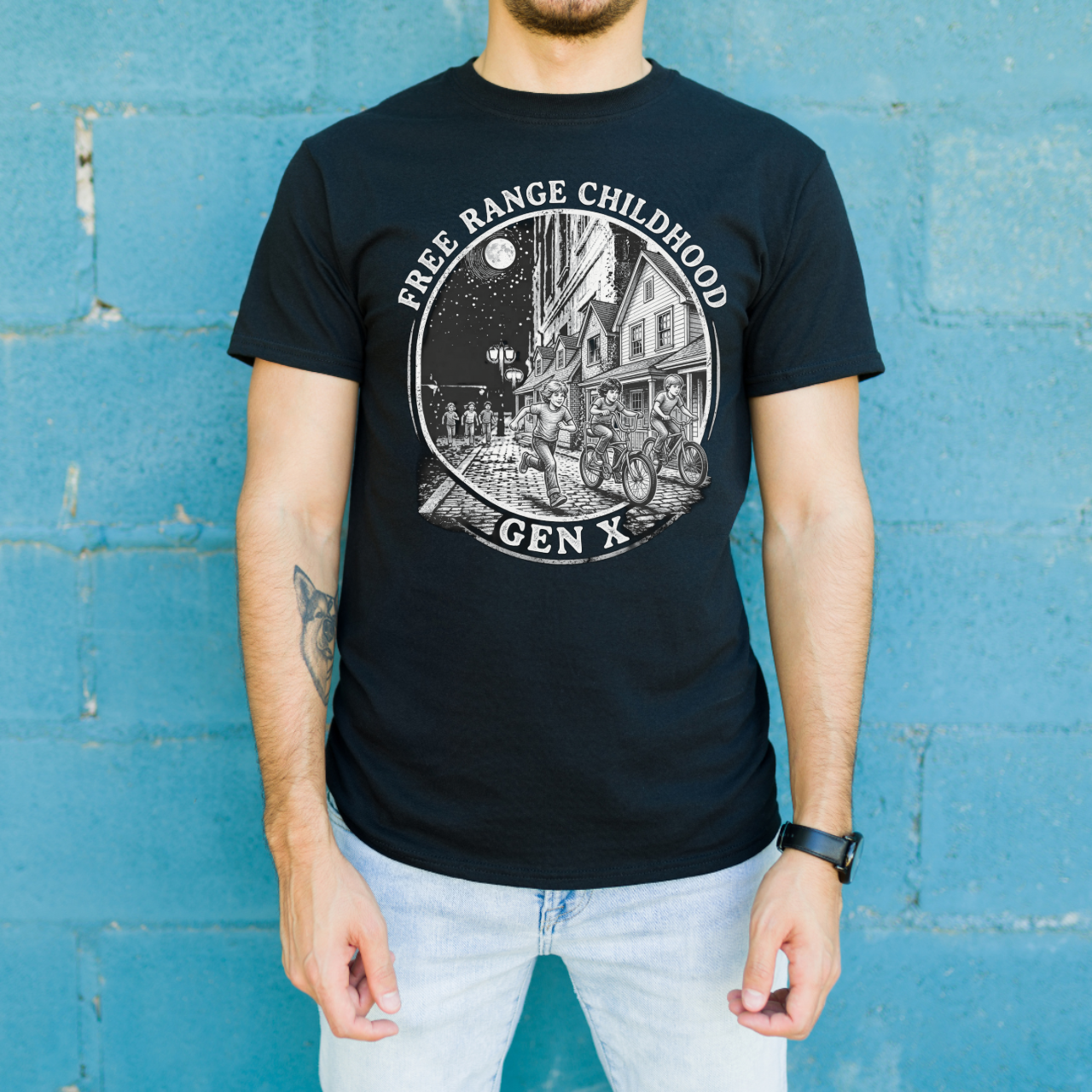 Free Range Childhood Gen X T-Shirt — Retro Nostalgia Graphic Comfort Colors Tee product thumbnail image