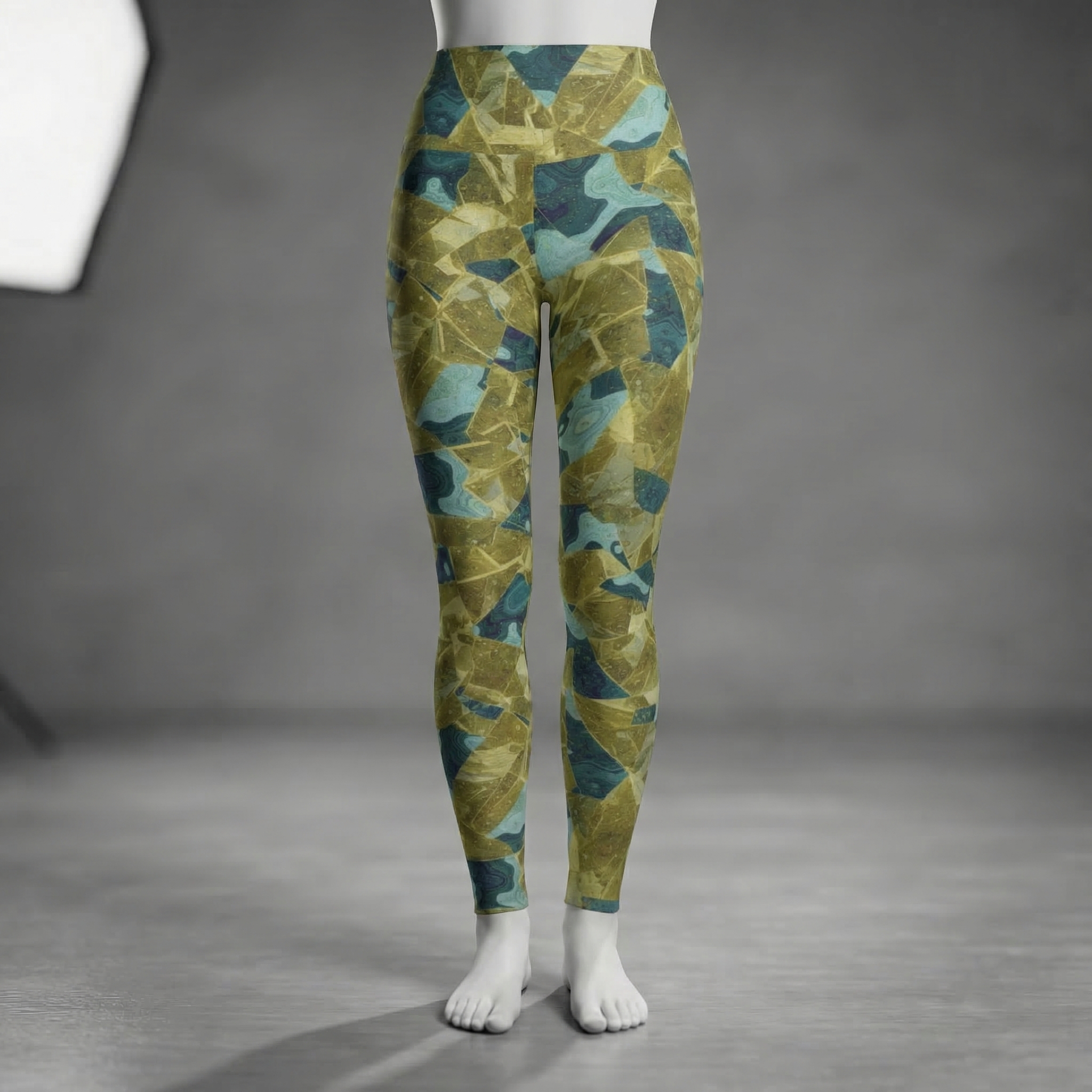 Teal Sulfur High Waisted Leggings product thumbnail image Teal Sulfur High Waisted Leggings product thumbnail image