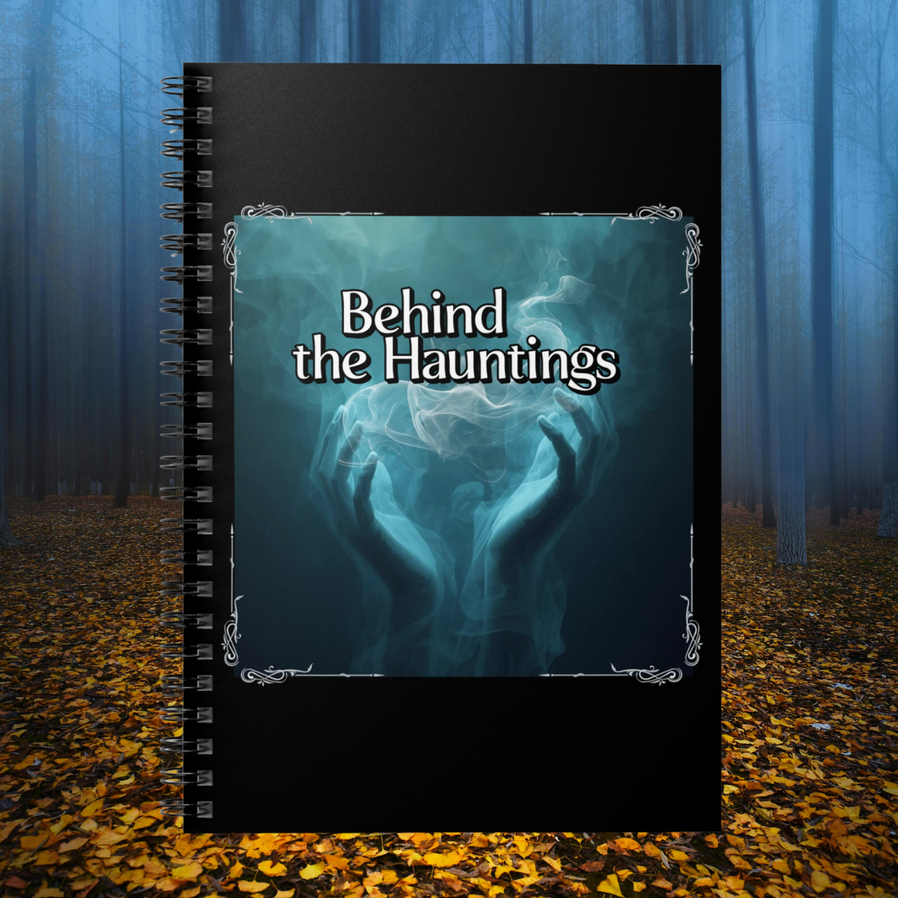 Behind the Hauntings Spiral Notebook — Gothic Horror Journal for Paranormal Fans product thumbnail image