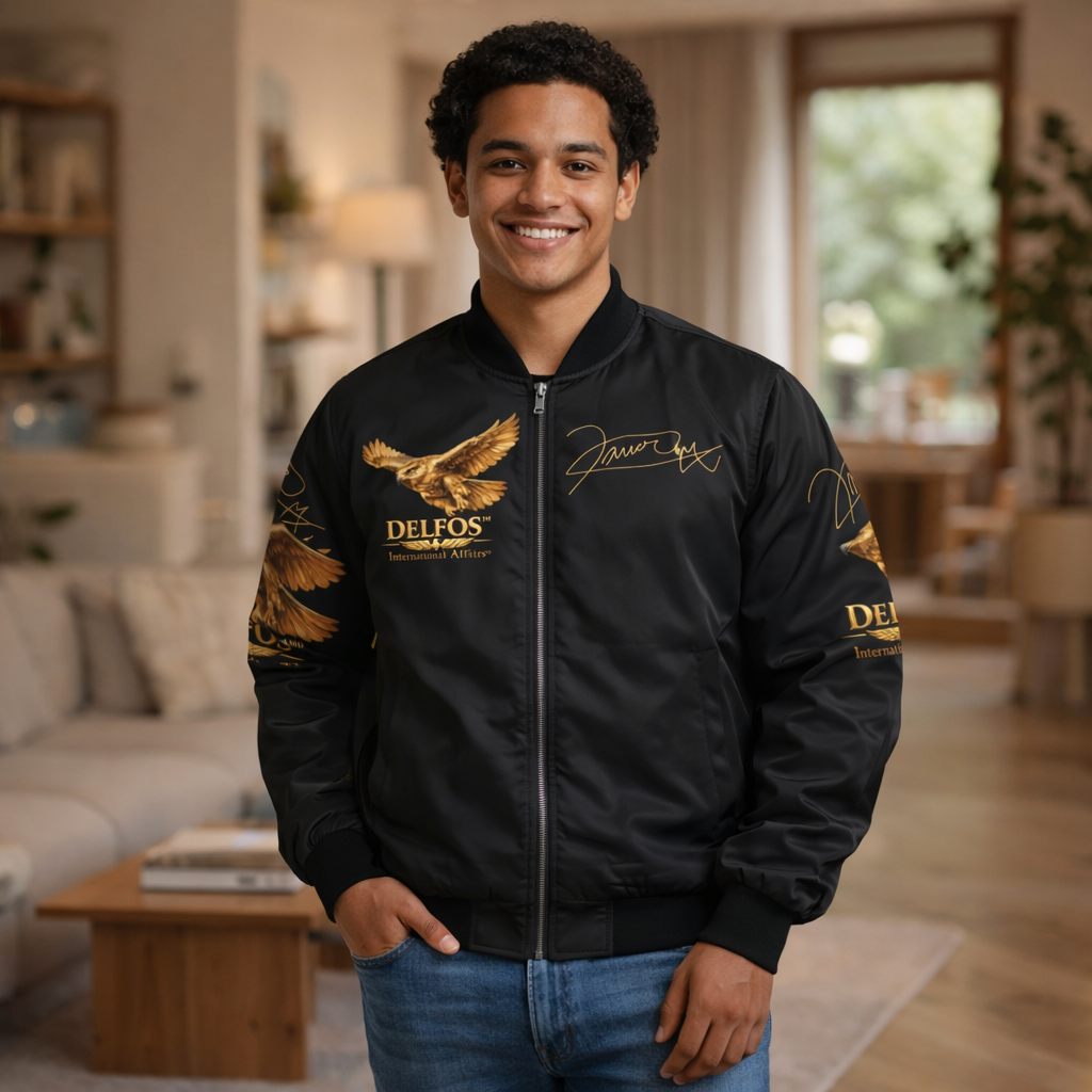 Delfos™ International Affairs — CEO's Signature Executive Bomber Jacket