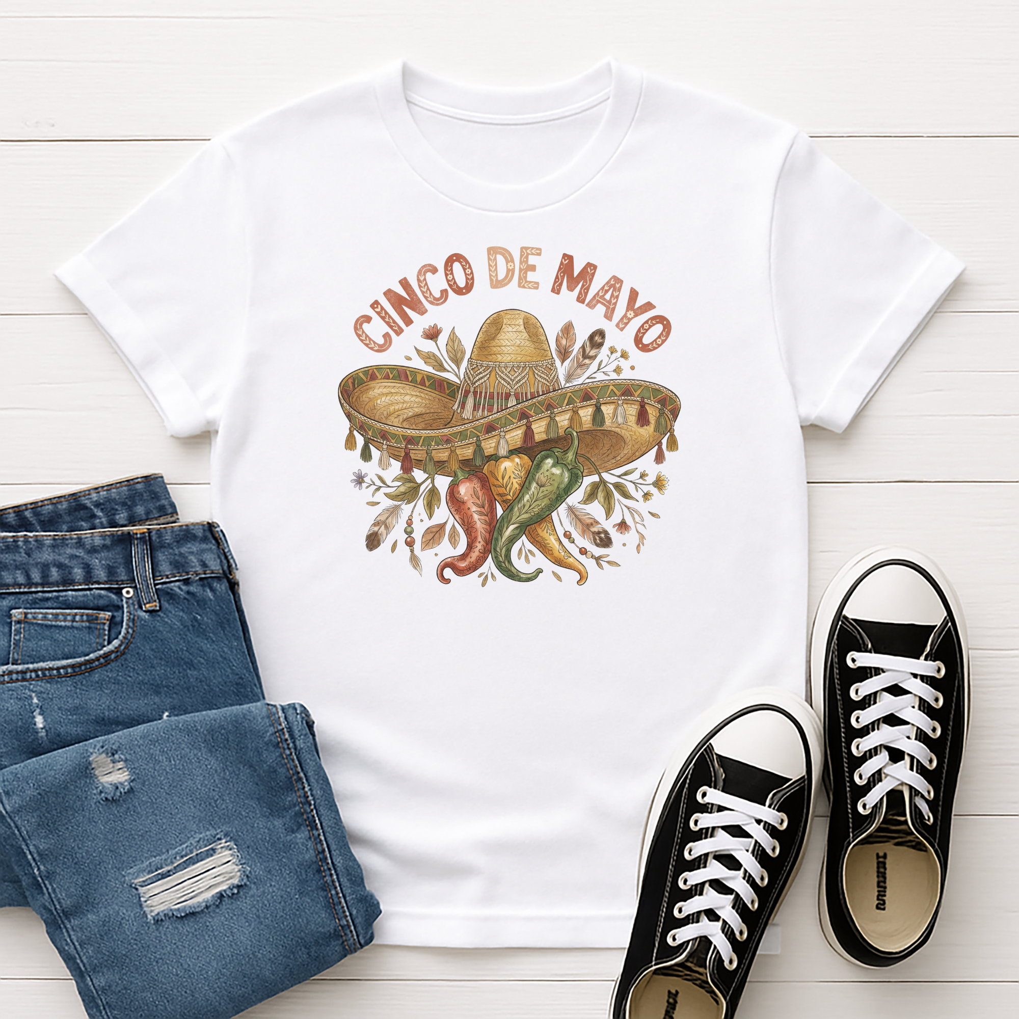 Boho Cinco de Mayo Tee product thumbnail image Boho Cinco de Mayo Tee product thumbnail image