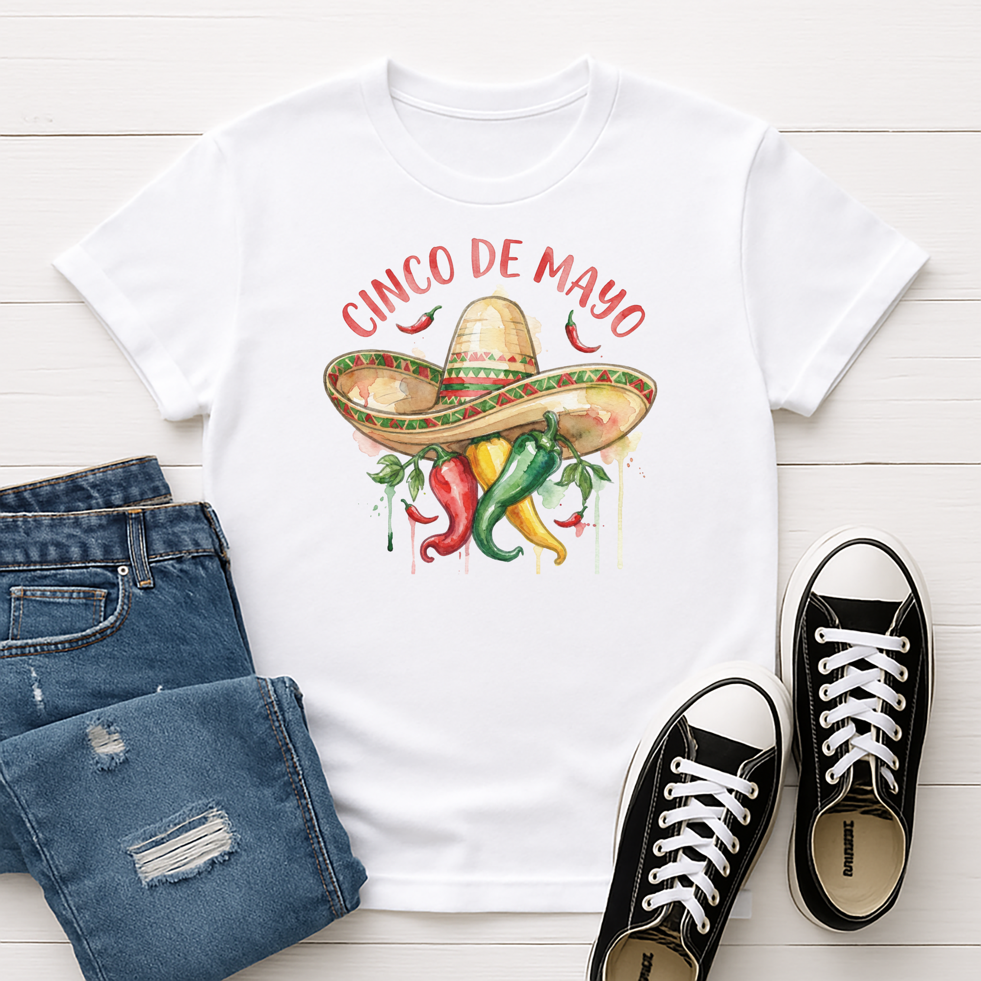Watercolor Cinco de Mayo Tee product thumbnail image Watercolor Cinco de Mayo Tee product thumbnail image