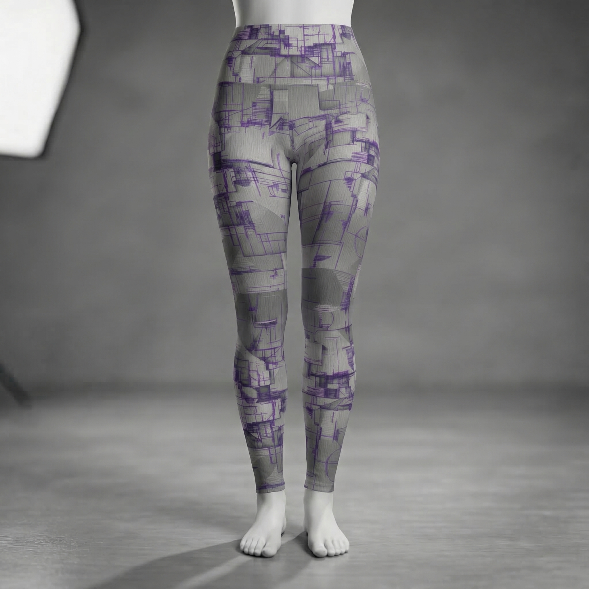 Abstract Purple High Waisted Leggings  product thumbnail image
