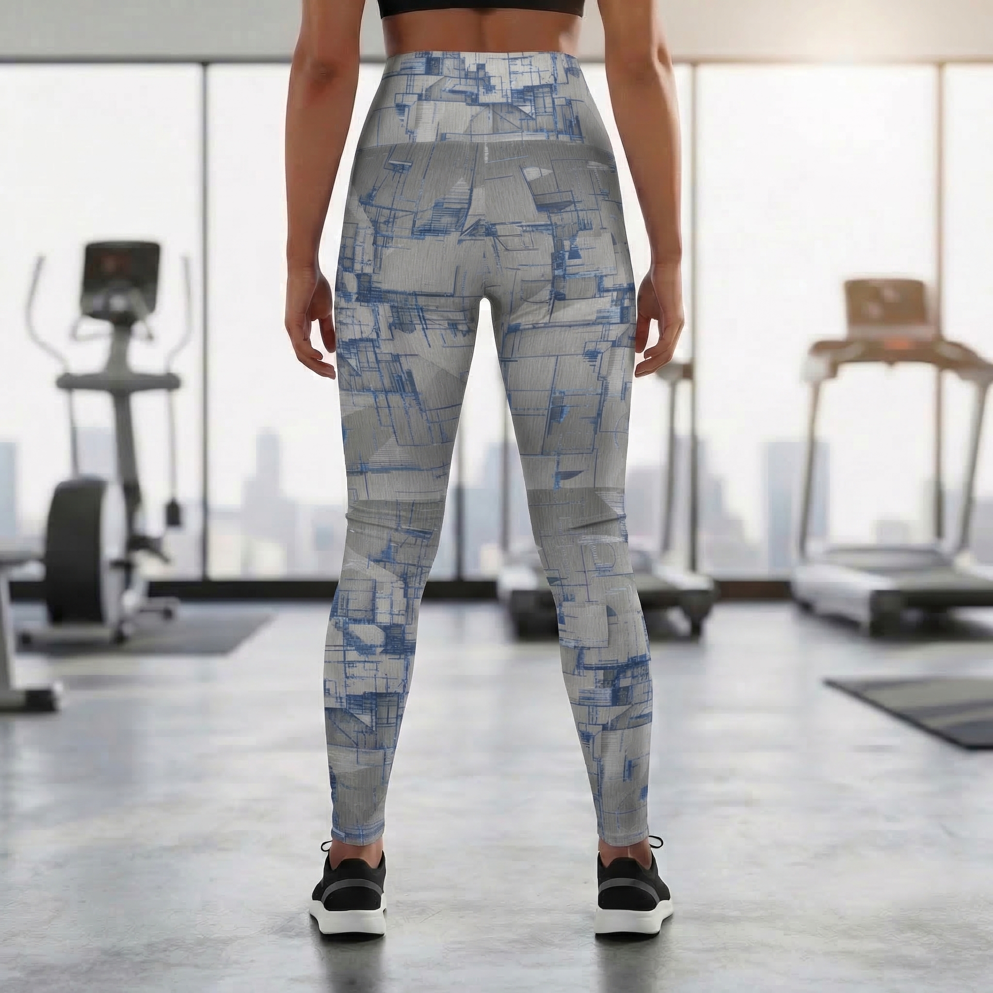 Abstract Blue High Waisted Leggings product thumbnail image Abstract Blue High Waisted Leggings product thumbnail image