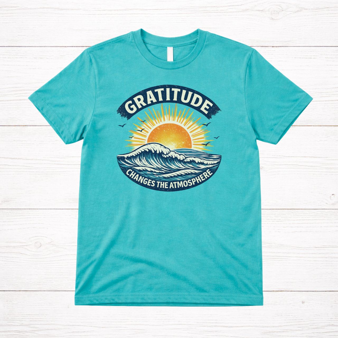 'Gratitude Changes the Atmosphere' Short Sleeve Tee product thumbnail image 'Gratitude Changes the Atmosphere' Short Sleeve Tee product thumbnail image
