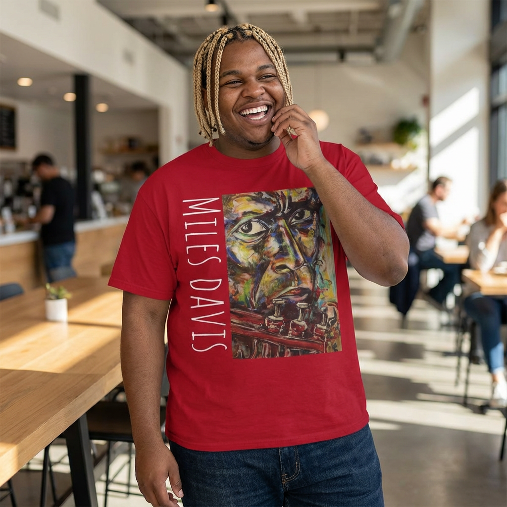 Miles Davis Portrait T-Shirt — Artwork by Ahmed Salam product thumbnail image