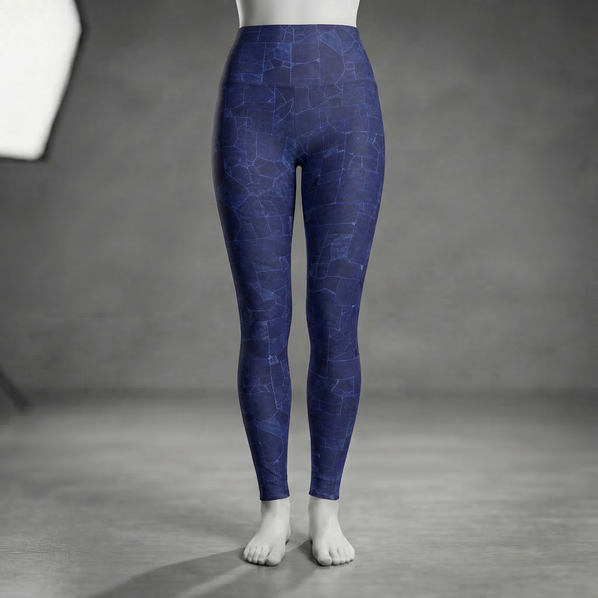 Lazuli Tile High Waisted Leggings : Blue