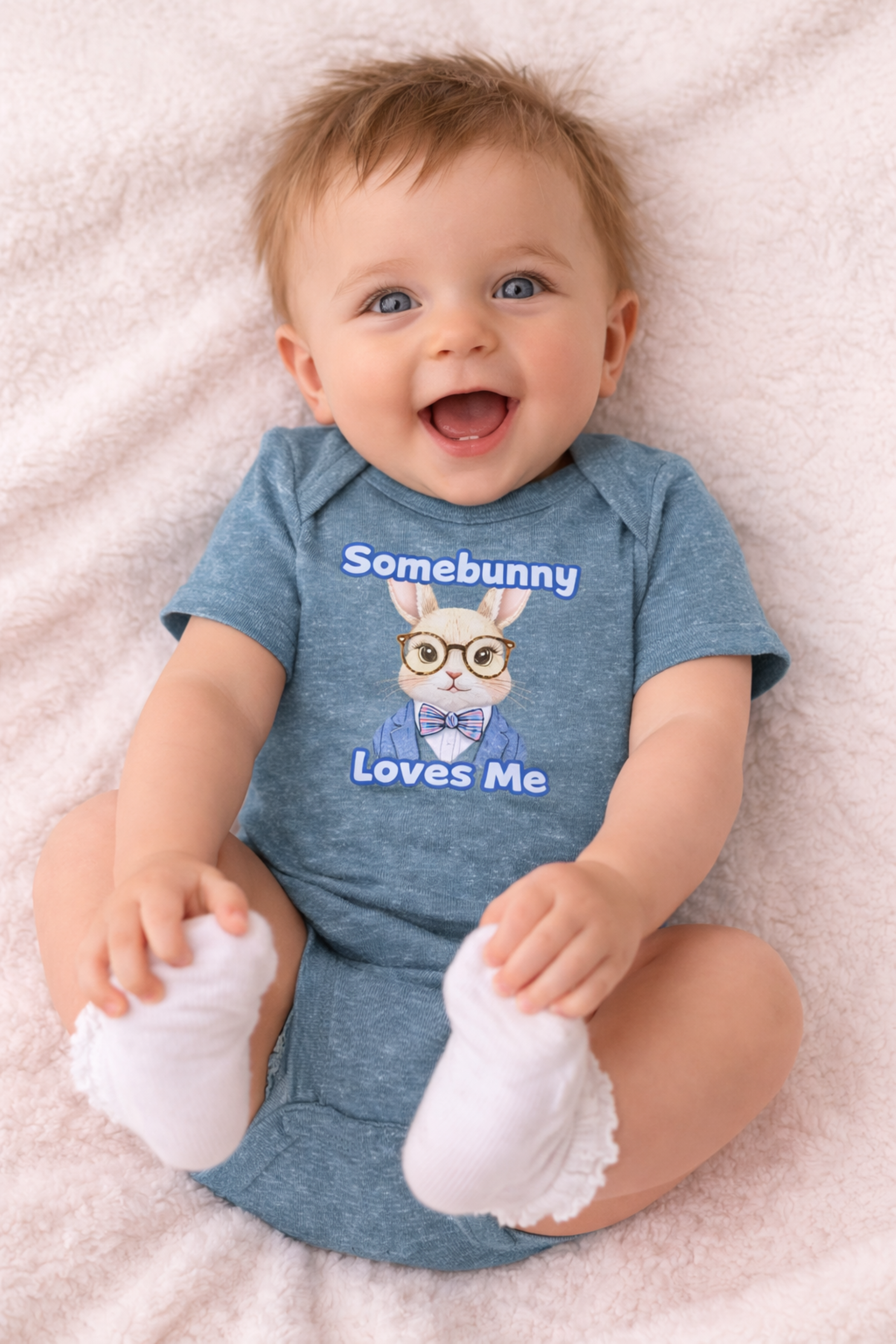 Infant Bodysuit – "Somebunny Loves Me" Cute Bunny Easter Baby Onesie