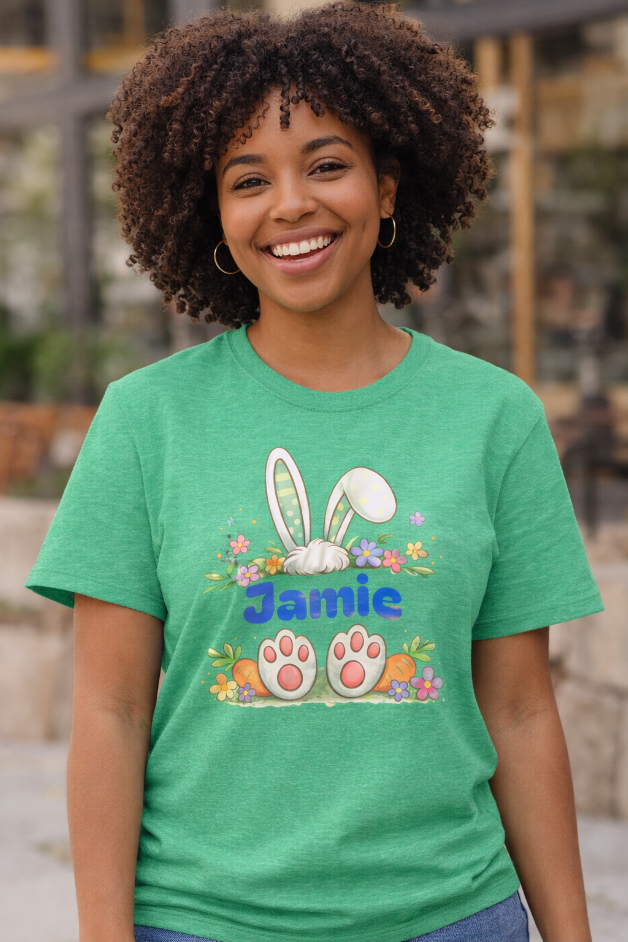 Personalized Bunny Easter T-Shirt  - Blue product thumbnail image