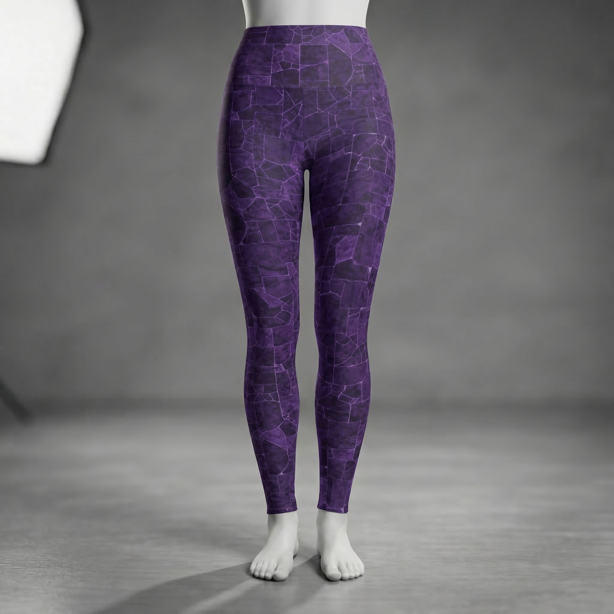 Lazuli Tile High Waisted Leggings : Purple
