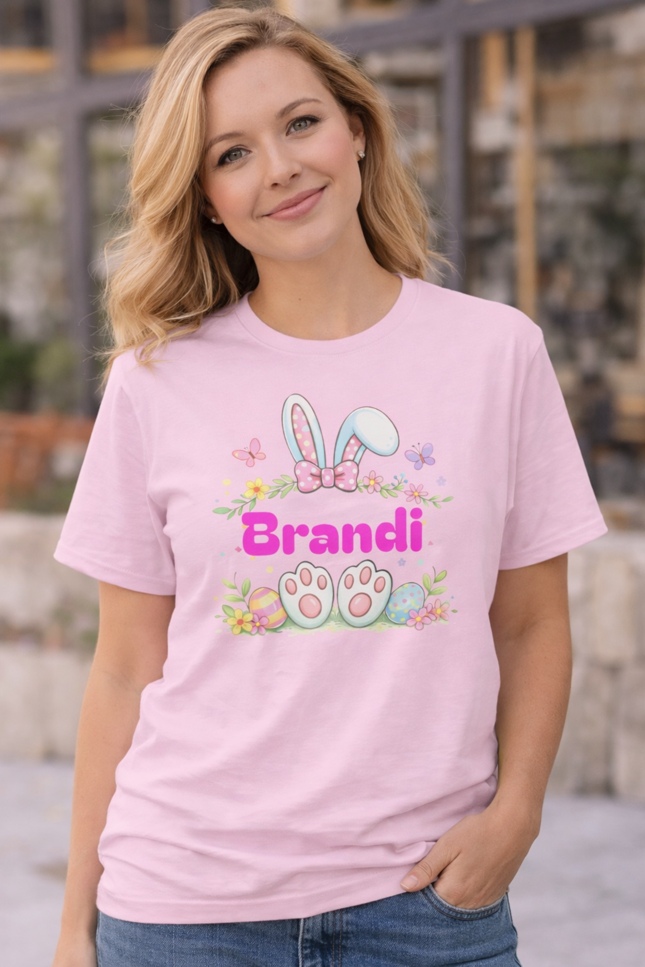 Personalized Bunny Easter T-Shirt - Pink product thumbnail image Personalized Bunny Easter T-Shirt - Pink product thumbnail image