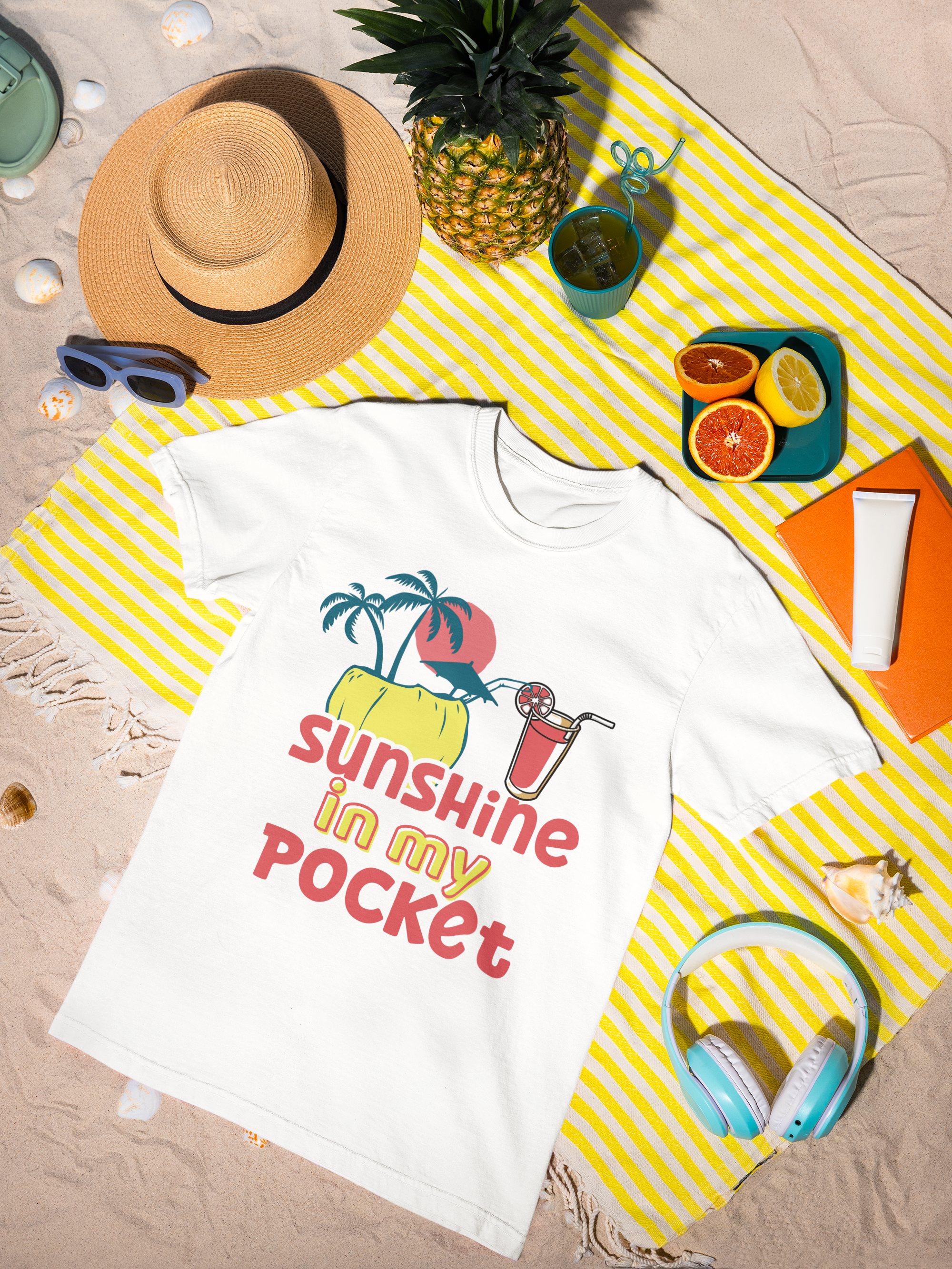 Sunshine in My Pocket T‑Shirt — Retro Tropical Vacation Tee product thumbnail image Sunshine in My Pocket T‑Shirt — Retro Tropical Vacation Tee product thumbnail image