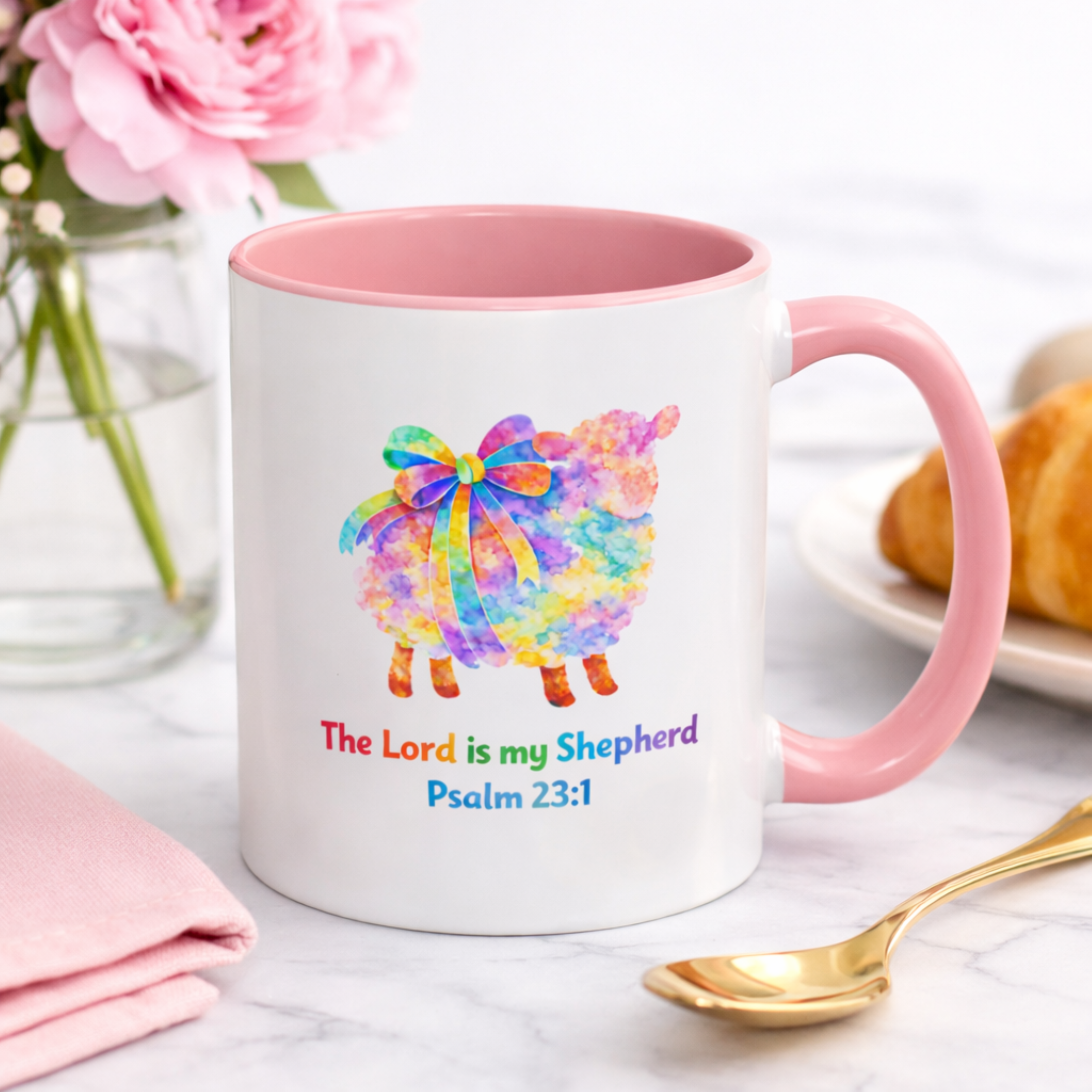 Psalm 23:1 Sheep Coffee Mug — 'The Lord is my Shepherd' Inspirational Accent Mug product thumbnail image